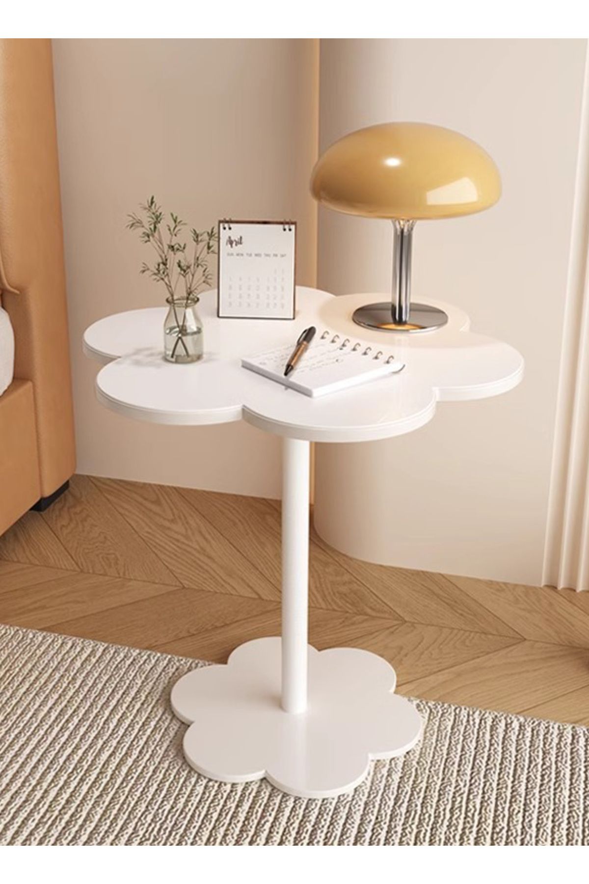 sharpdo-Creative Cream Style Petal Shape Movable Side Table, Sofa Side Table, Coffee Table 2