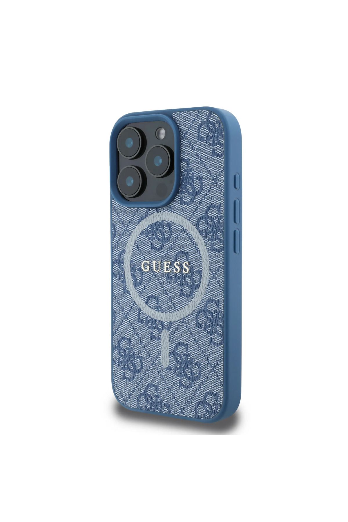 CG Mobile-Guess Magsafe Pu 4G Hard Case With Classic Logo For iPhone 16 Pro - Blue 7