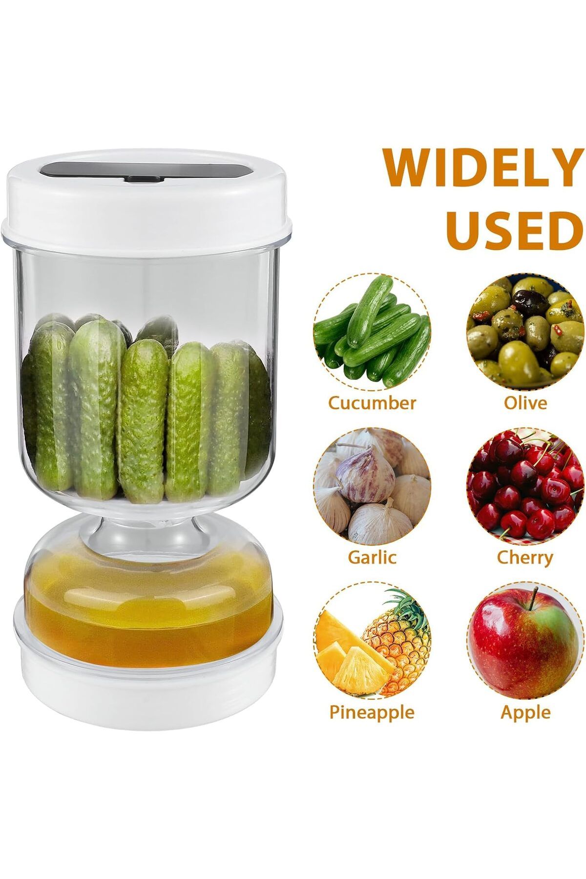 COOYA-Pickle Container,with Strainer, Wet And Dry Separation Pickle and Olive Jar,with Fork Leakproof 4