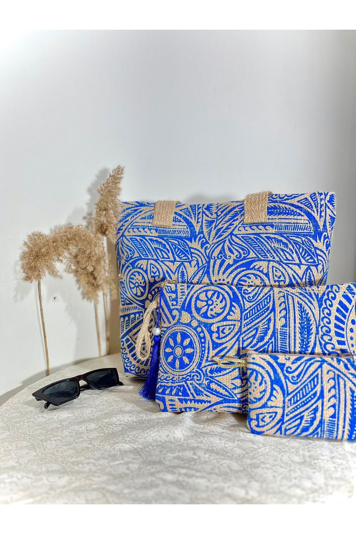 Glitter Jute 3-Piece Set Bag