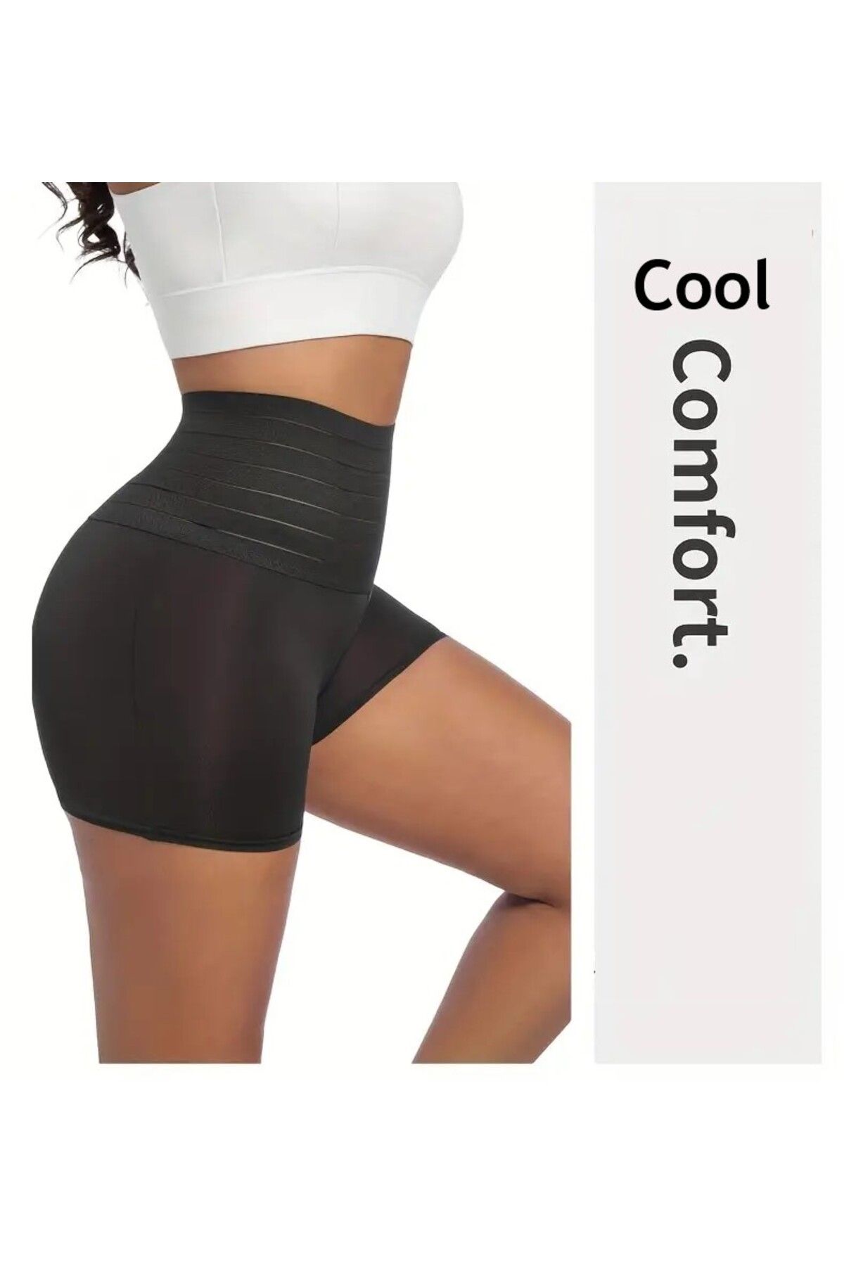 Cagno Model Yüksek Bel Sıkılaştırıcı Ve Karın Toparlayan Boxer Spor Korse Siyah Renk