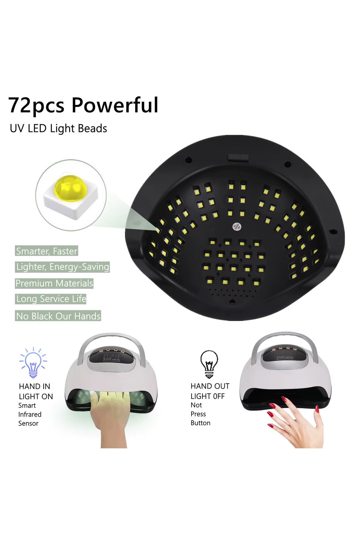 SUN X21 Max Uv Led Kurutucu 320 Watt 72 Led Tırnak Oje Jel