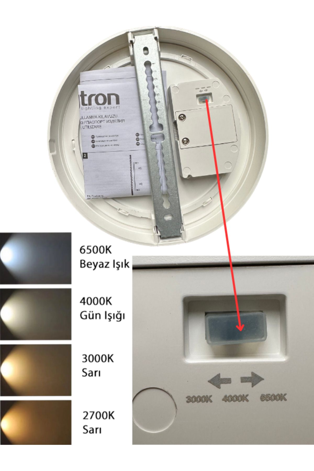 Braytron-(4 Pieces) 12W White Noise-Segment Led Luminaire Daylight and Yellow Adjustment 5