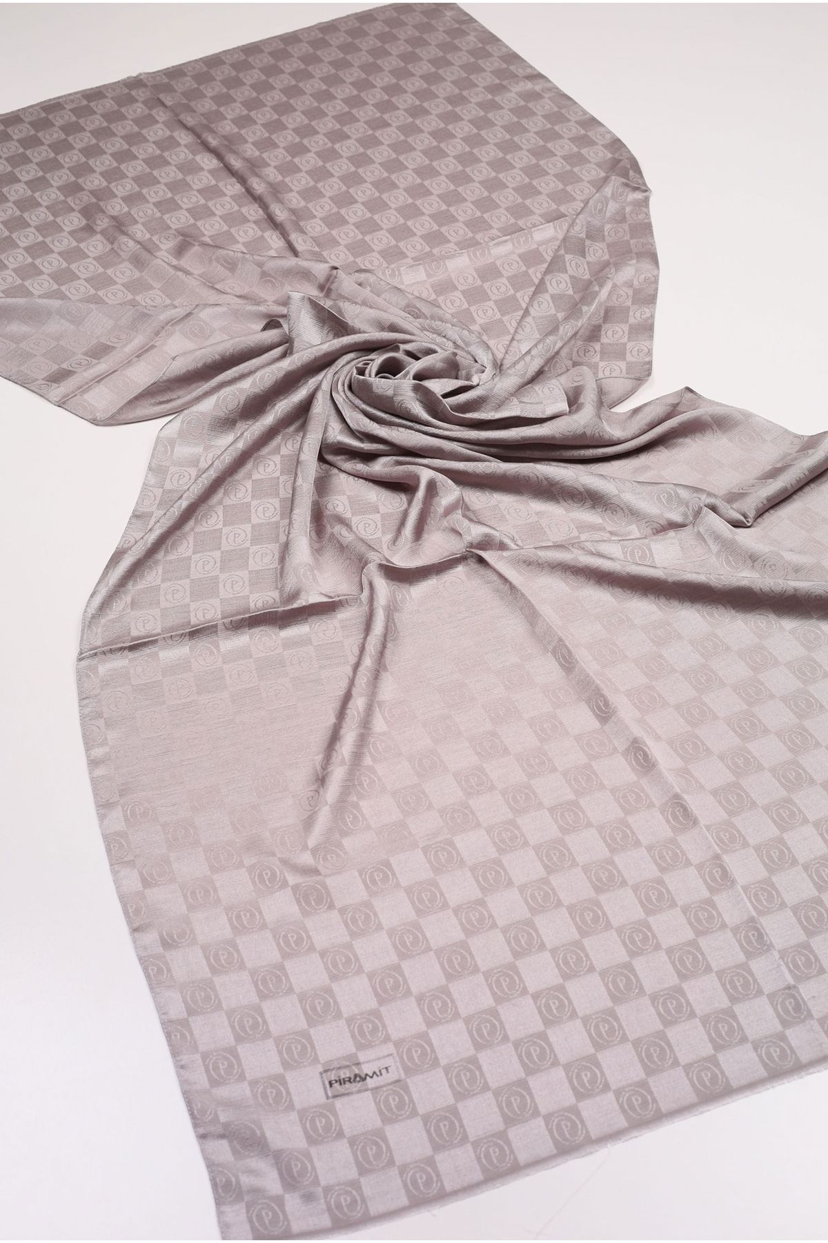 PİRAMİT-Pyramid Monogram Flush Shawl - Pattern-03 - Color-02 1