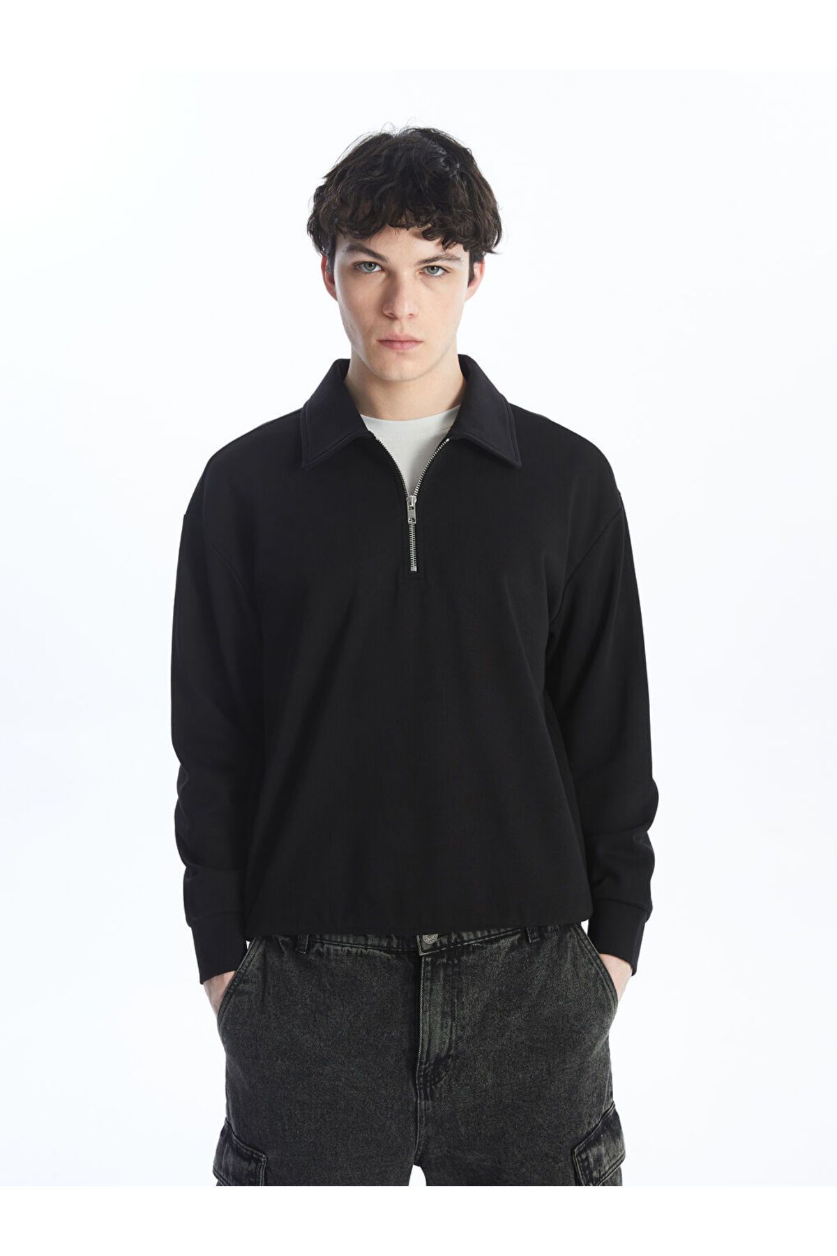 LC Waikiki LCW Polo Yaka Uzun Kollu Erkek Sweatshirt