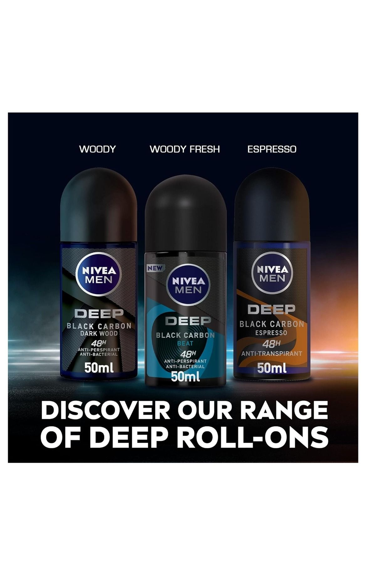 NIVEA-Deodorant Men Roll On Deep Black Carbon With Espresso Scent 50ml X3 8