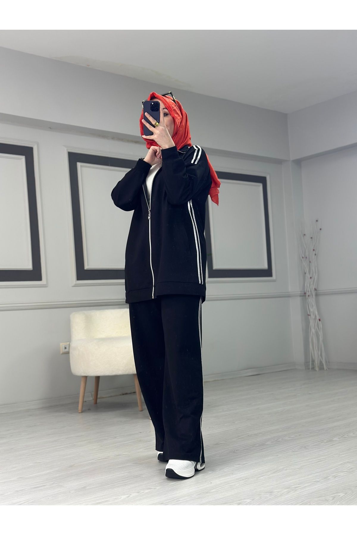 CAMELYA İKİLİ TESETTÜR EŞOFMAN TAKIMI SİYAH
