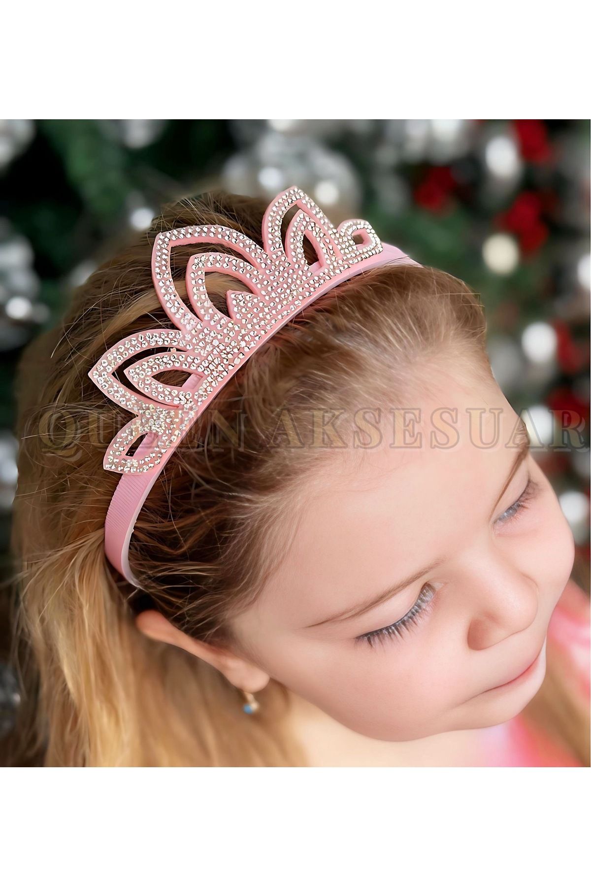 QUEEN AKSESUAR-Pink Motif Motif Princese Queen High Crown Children's Crown 1