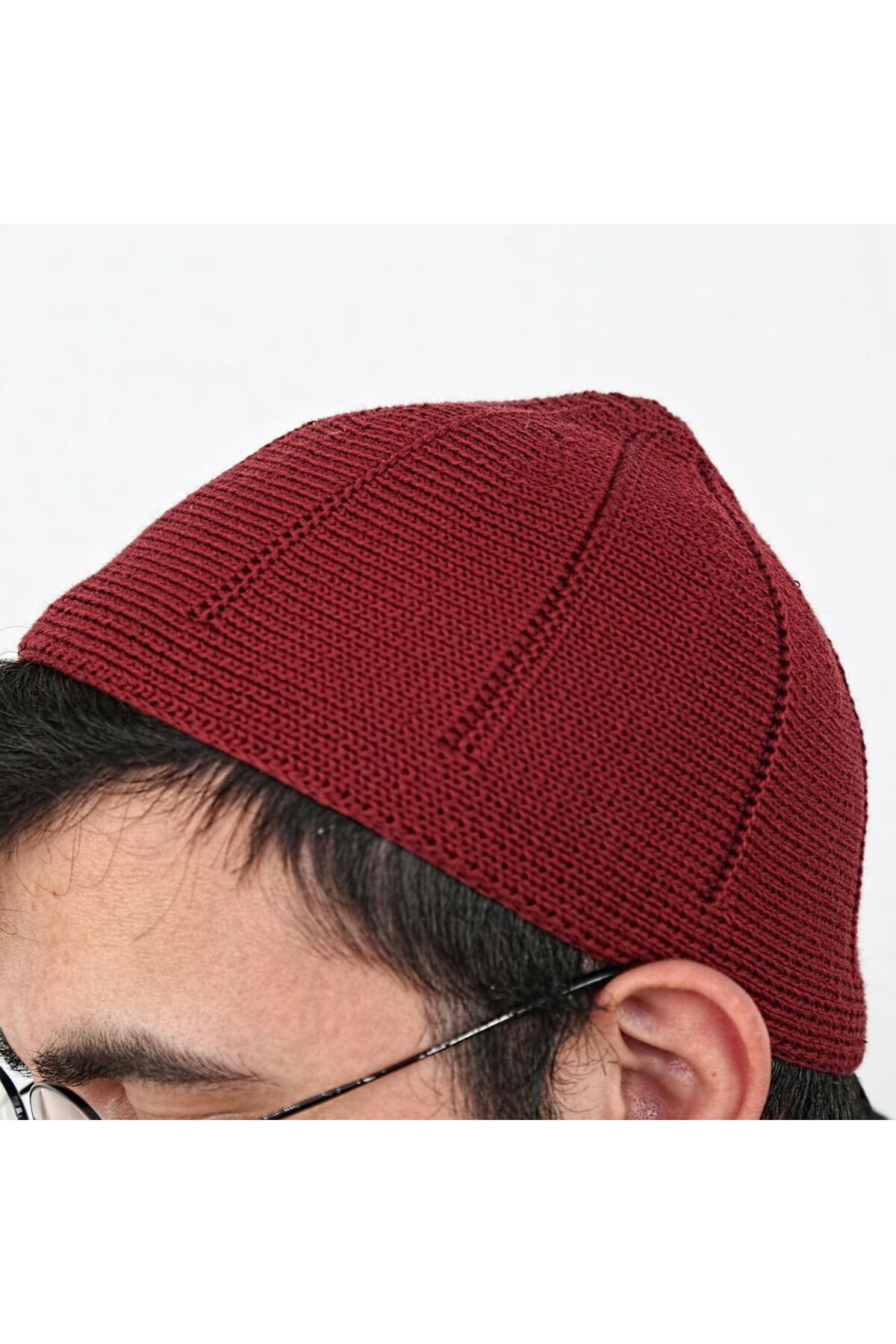 İkranur-Thick Burgundy Knitted Skullcap 1