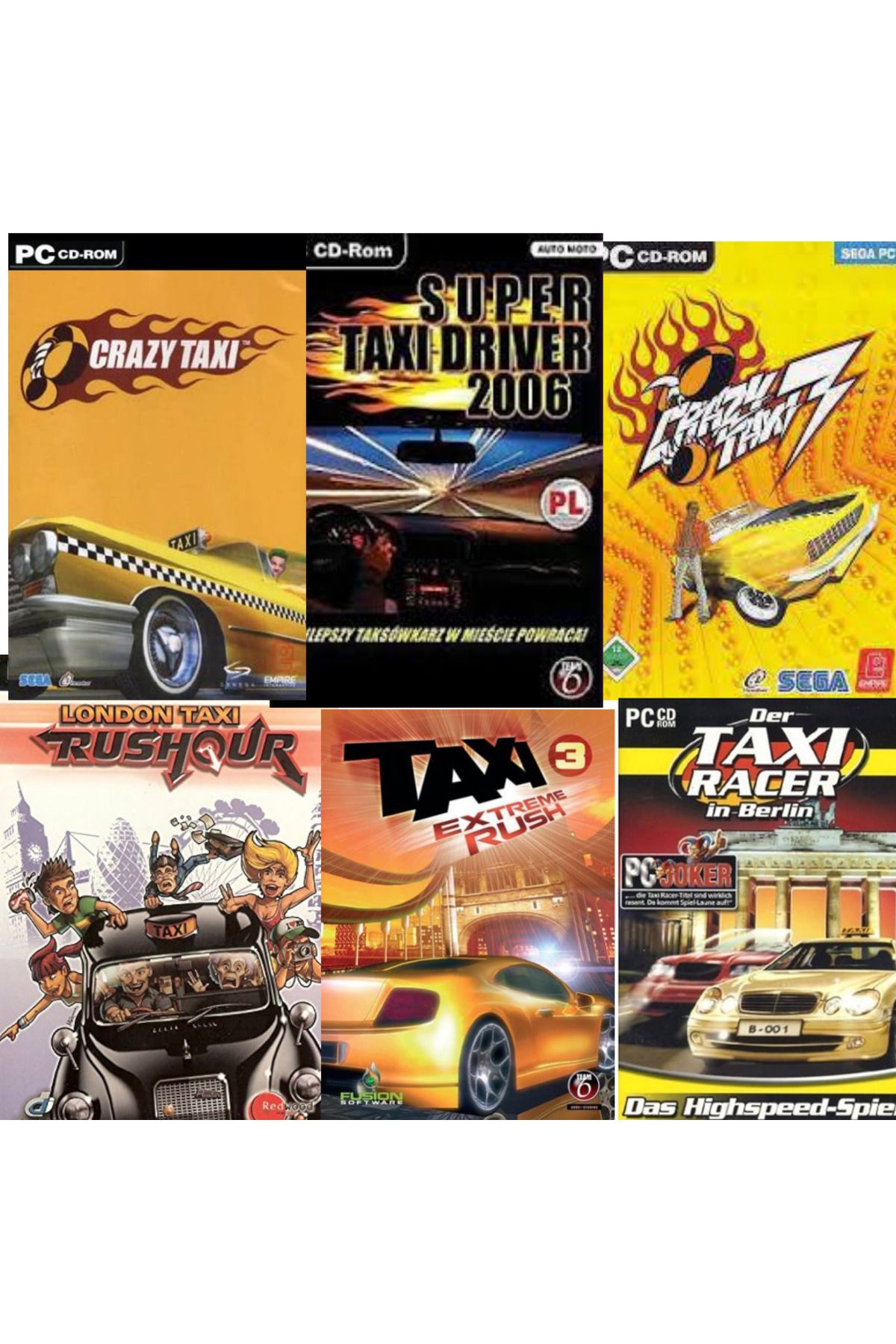 Tigdes Pc game Windows Uyumlu Crazy Taxi Tüm 6 Seri Bir Arada Dvd Bilgisayar Oyunu