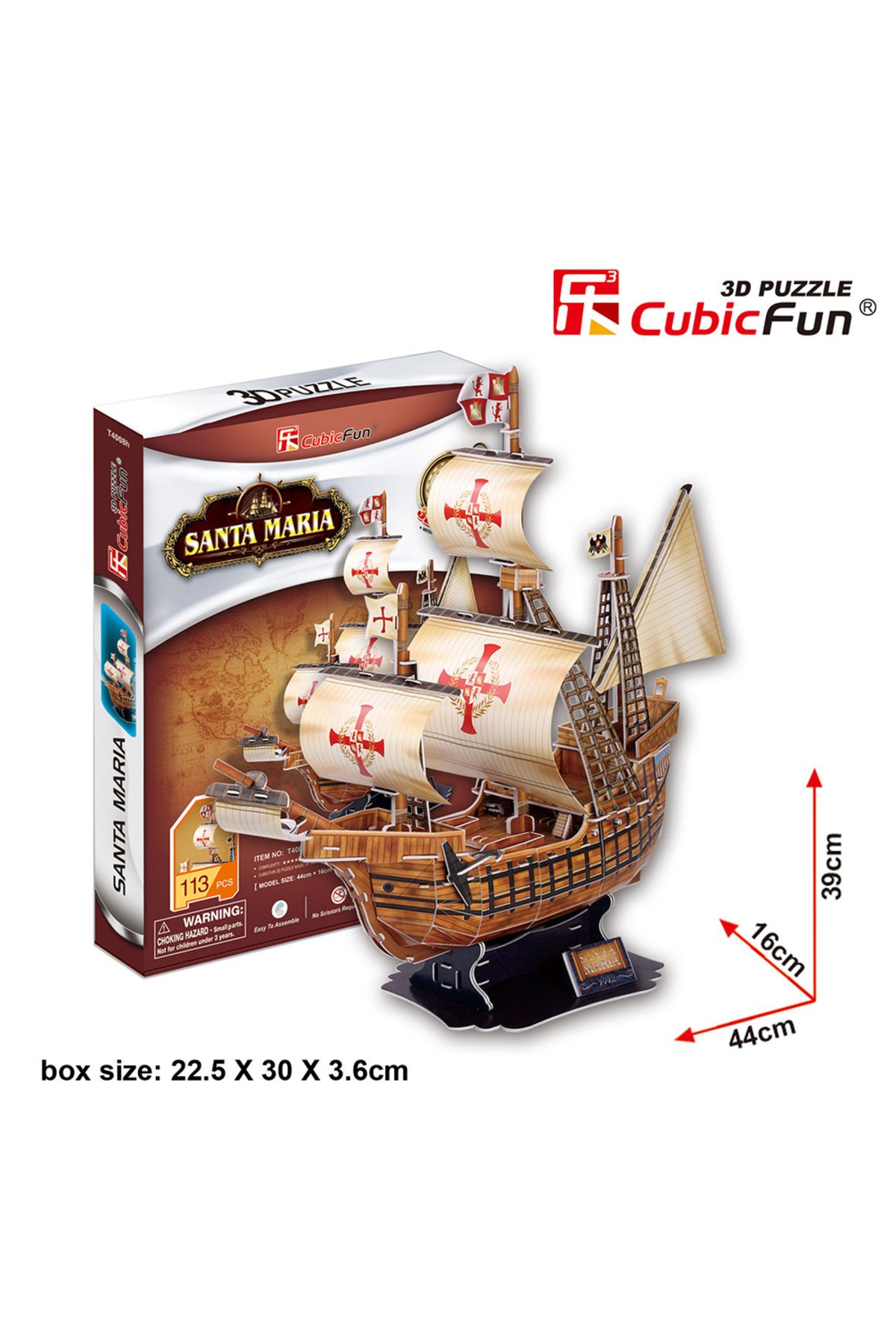 Cubic Fun 3D 113 Parça Puzzle Santa Maria Gemisi