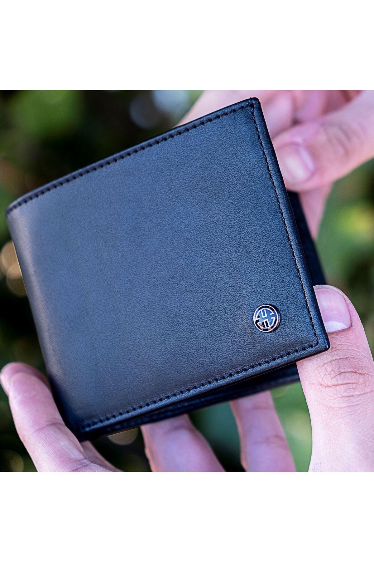 کیف پول مردانه کارت چرمی سیاه و سفید کلاسیک SAVONA WALLET HOLY RFID هدیه محافظت شده Trusador