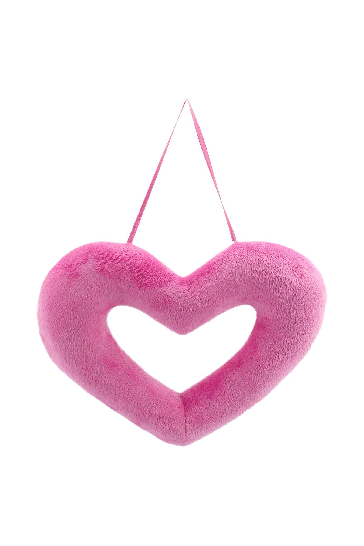Neco Plush Pembe Delikli Kalp Velboa 36 cm