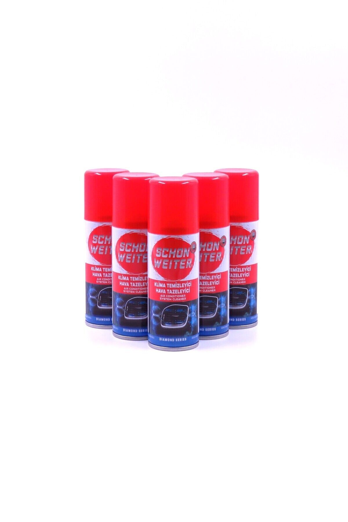 SCHON WEITER 5'li Avantaj Set, Araç Klima Temizleyici & Hava Temizleyici & Klima Bombası 150 ml