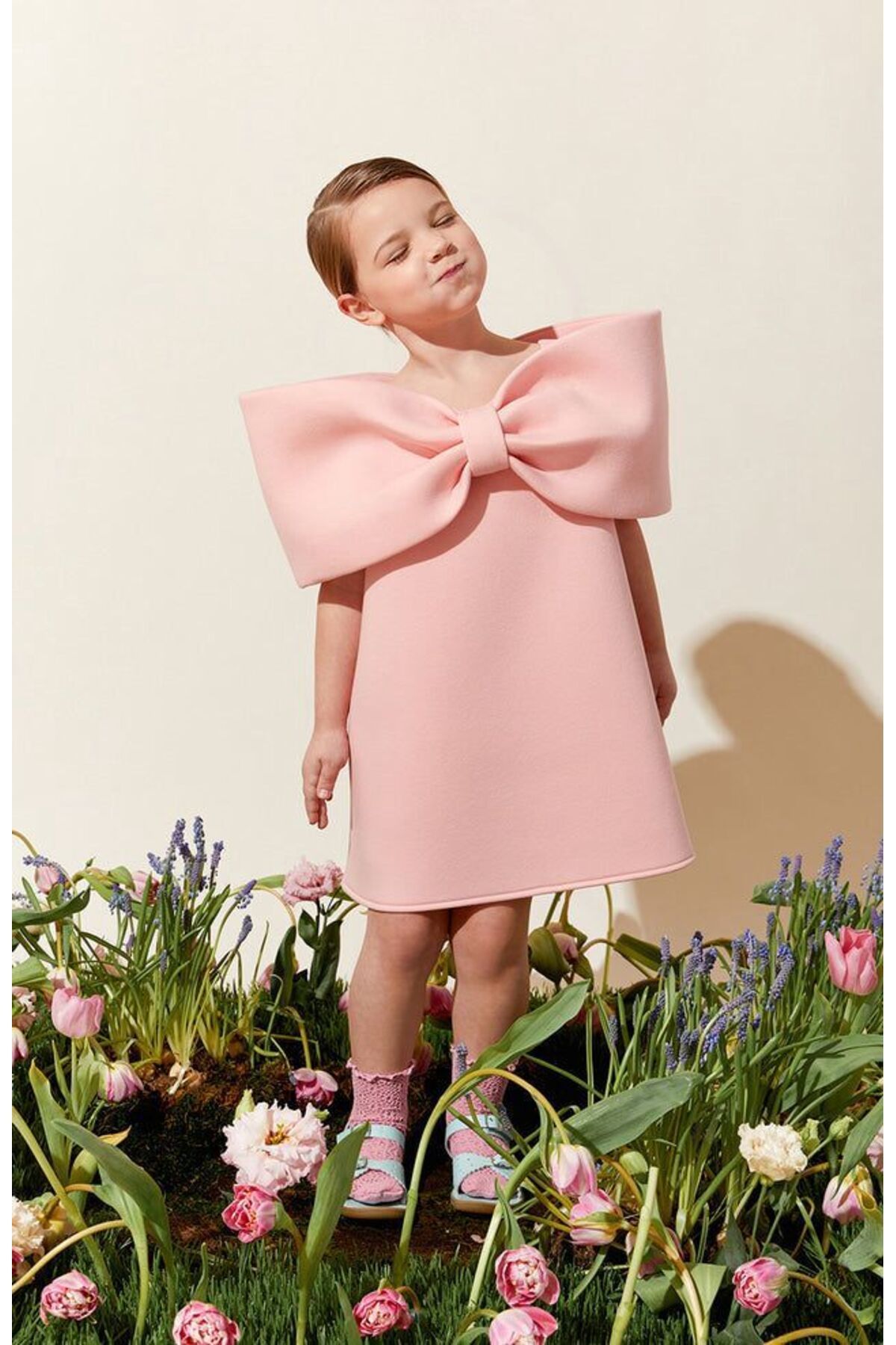 For Kids Baby-Girl's Design Big Bow Dress 1