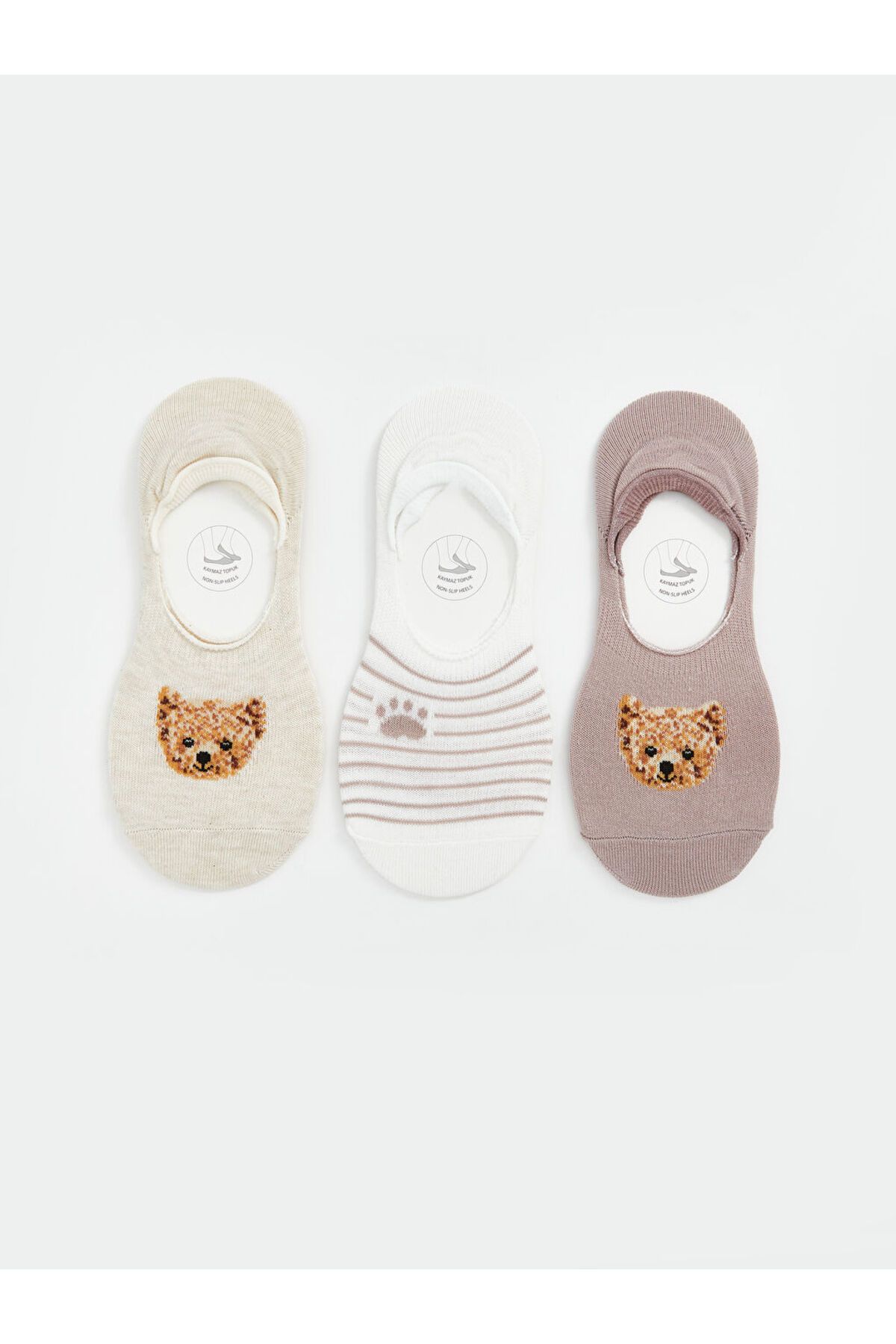 LC Waikiki Yeni Sezon Ayi Teddy Baskili Kadin Babet Corap 3'lu - S58897Z8