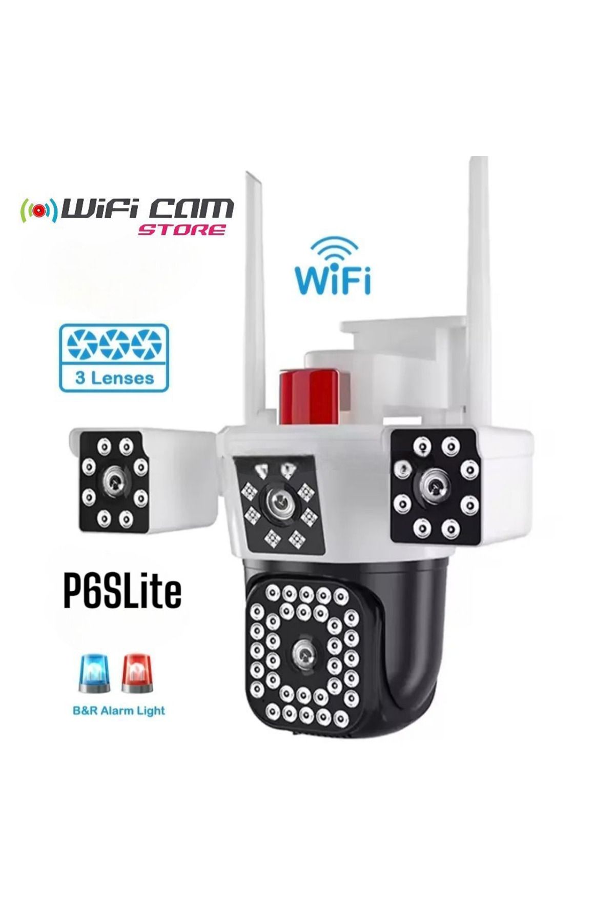 WİFİCAM P6Slite 3 Kameralı Wifi Smart Kamera Tek Gövde 3 kamera P6Slite Yazılım