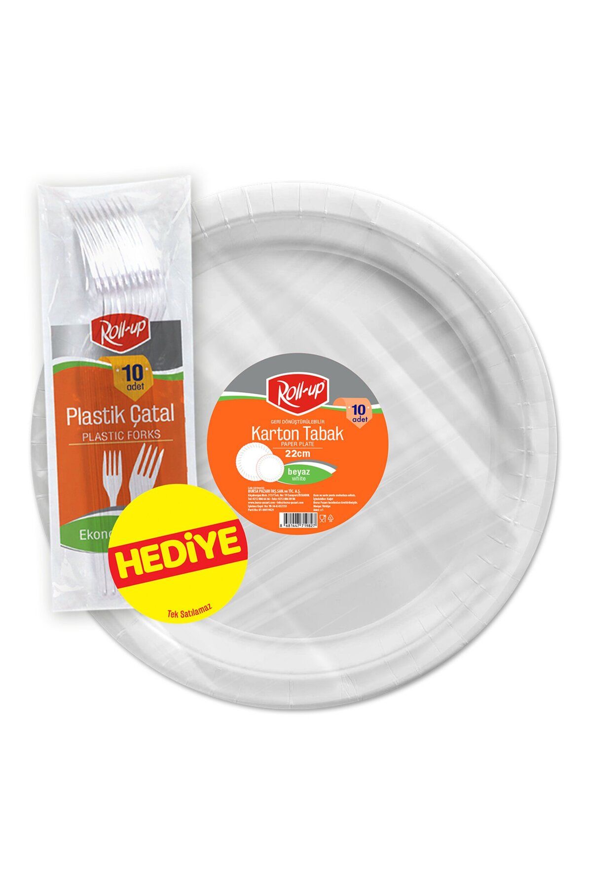 MATMEL Roll Up Party Dreams Karton Tabak 22Cm 10'lu Çatal Hediye