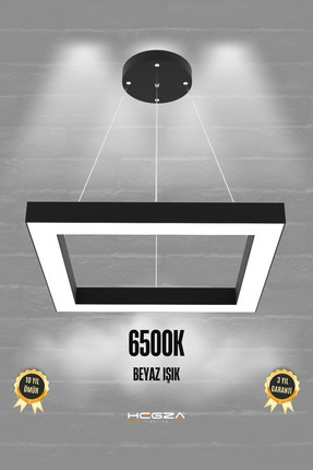 Hegza Lighting Quattro ( Siyah Kasa, Beyaz Işık ) Ledli Modern Led Avize, Sal...