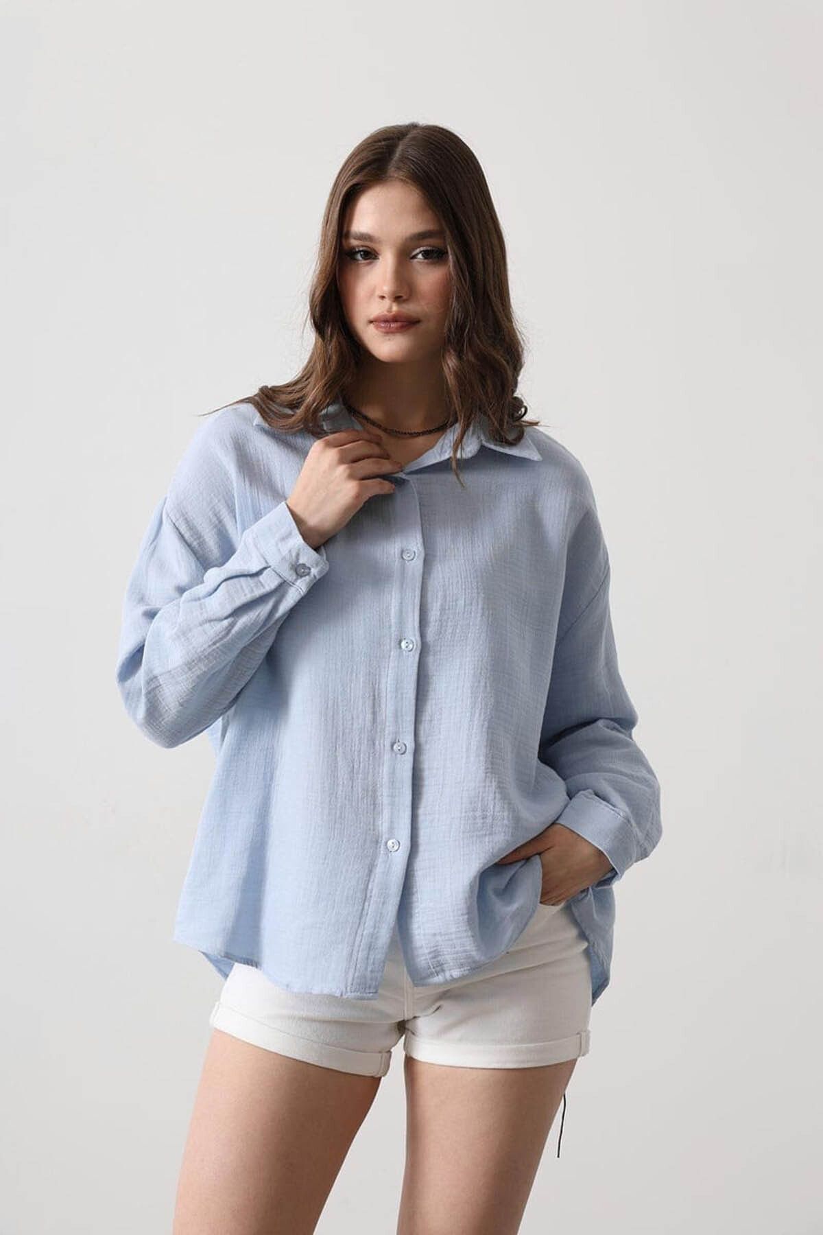 trender-Blue Women's Shirt 34363 2