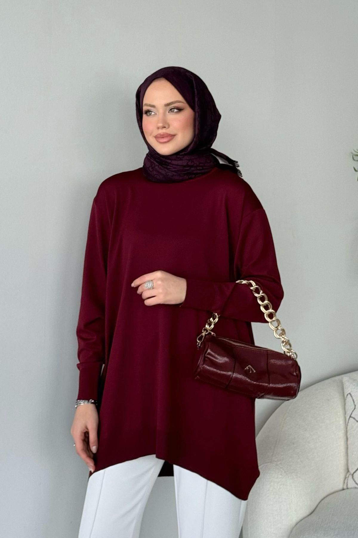 HAZA MODA-Claret Red Helena Tunic 4