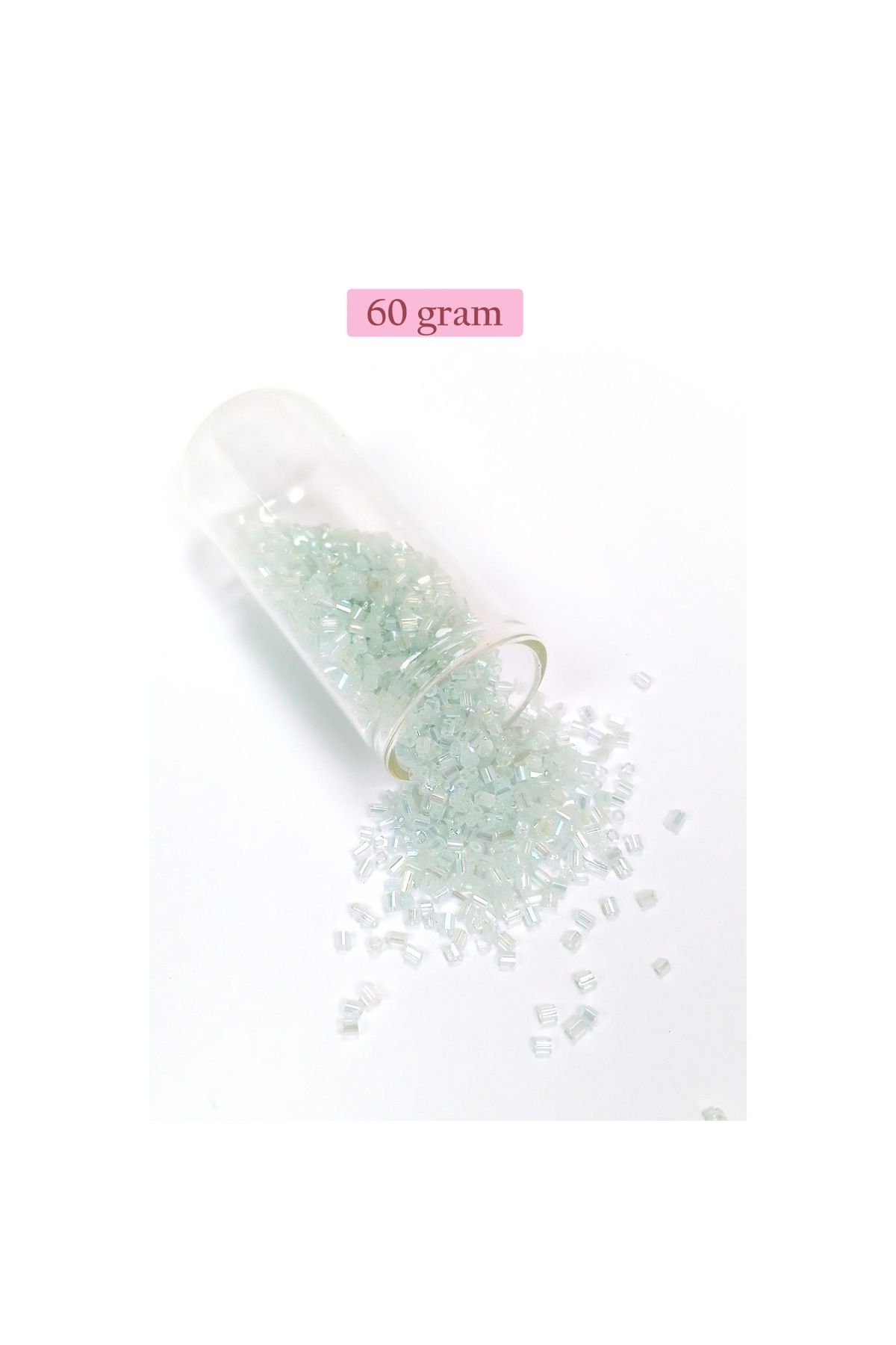 maarketim Kesme Cam Boncuk 2mm - 60 Gram - Şeffaf Beyaz