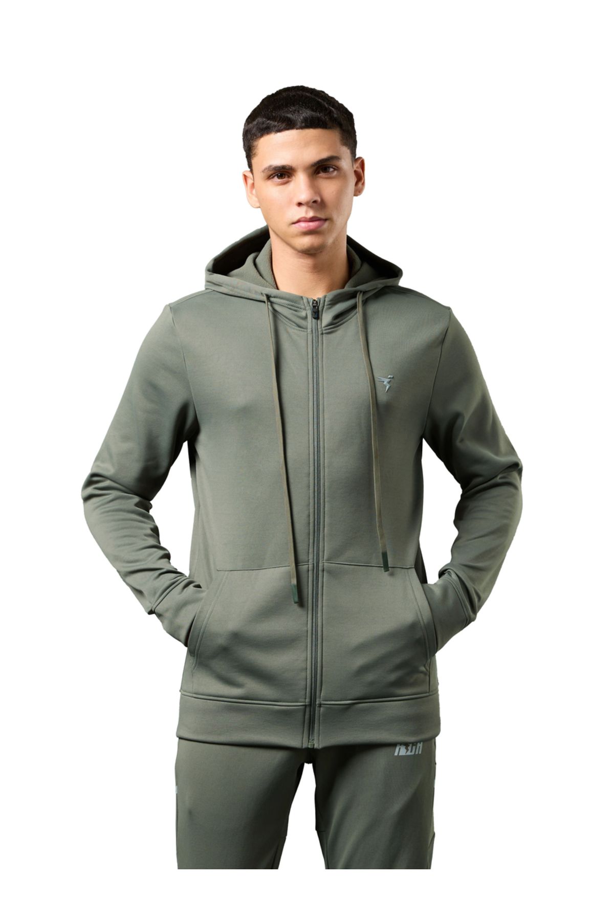 Technosport By Styli-Solid Long Sleeve Hoodie with Zip Closure 5