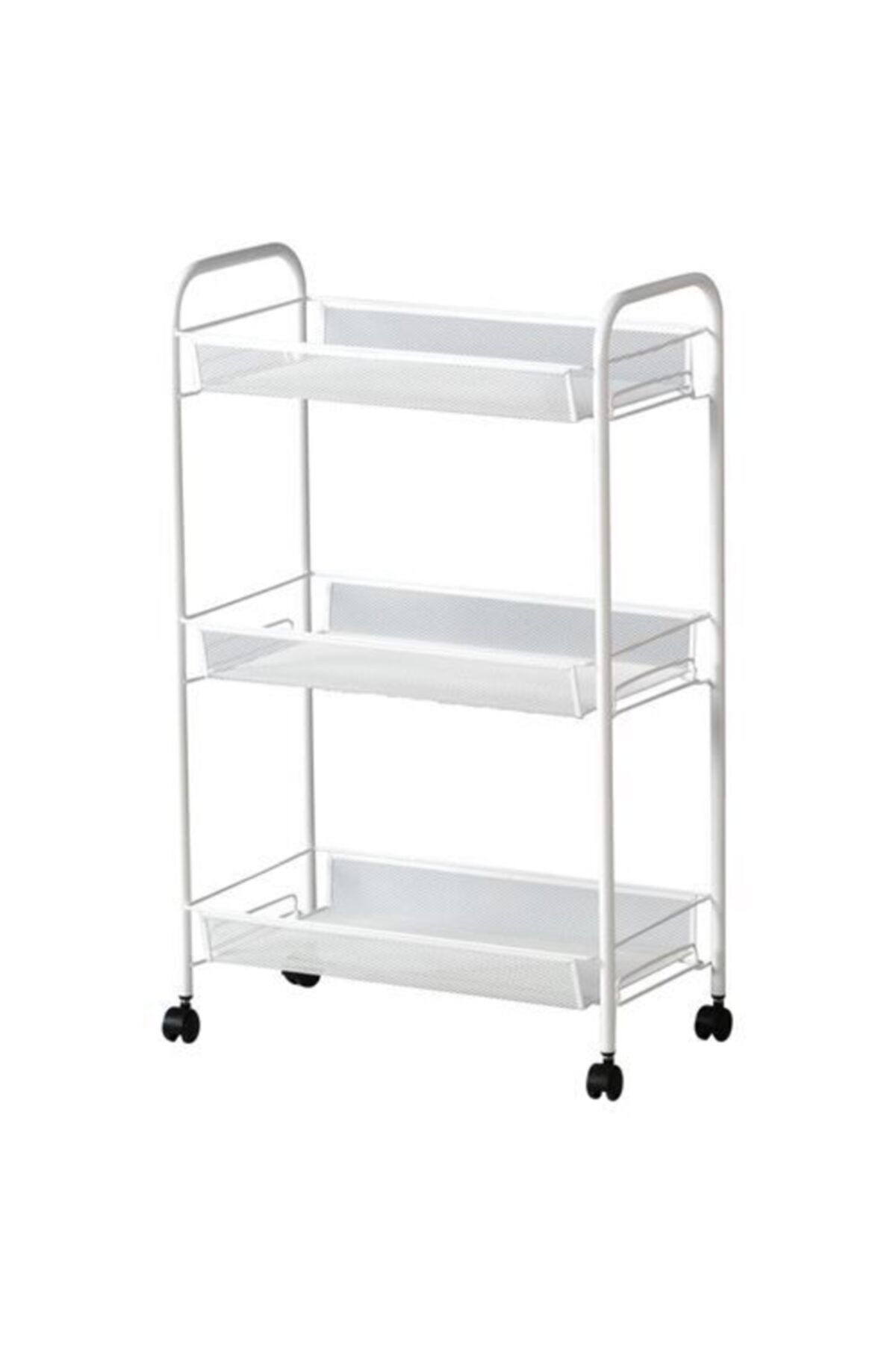 IKEA Tekerlekli Servis Arabası 26x48x77 Cm Çelik A Kalite Beyaz