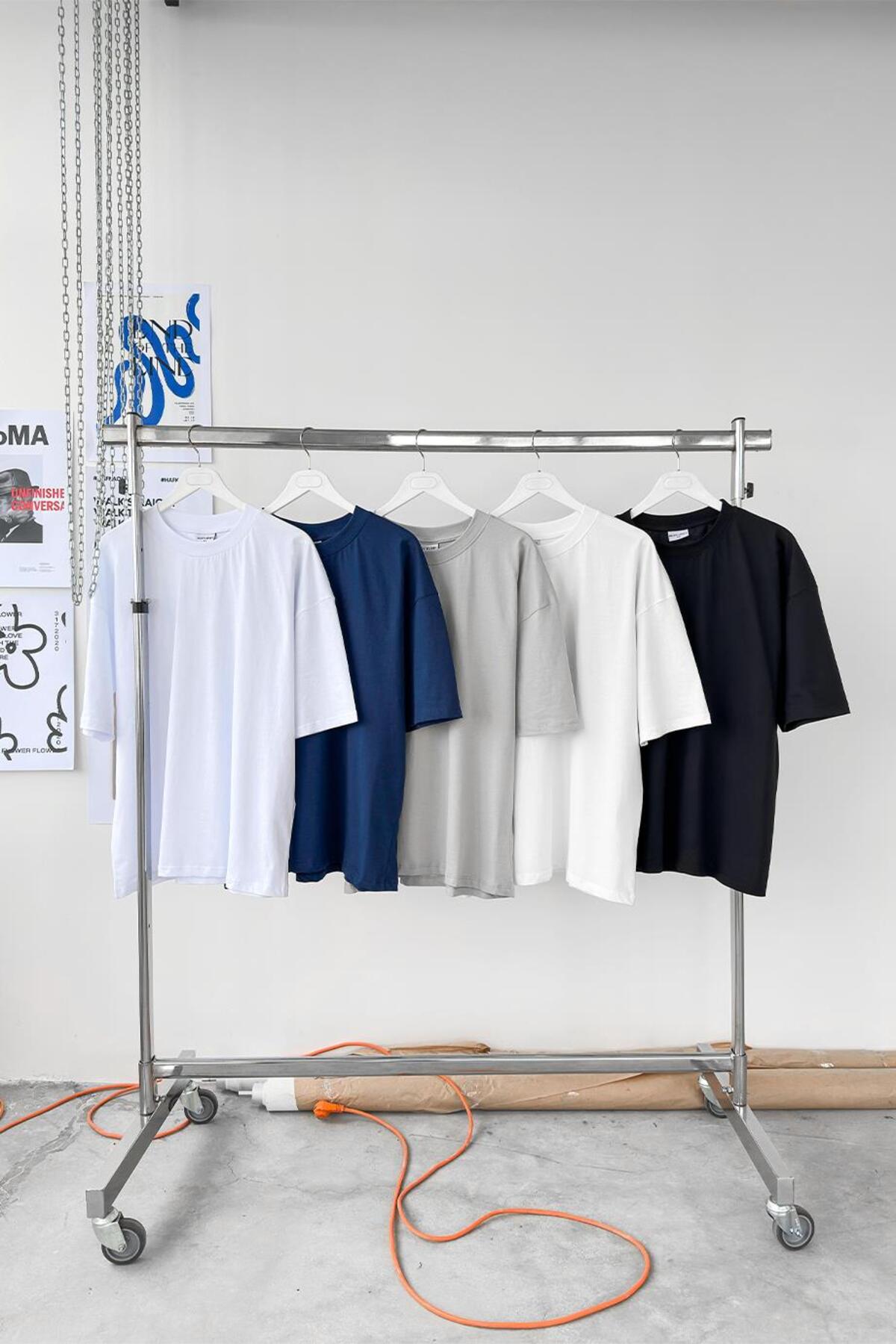 HAFKA Beyaz Cozy Basic Oversize Tişört görsel 5