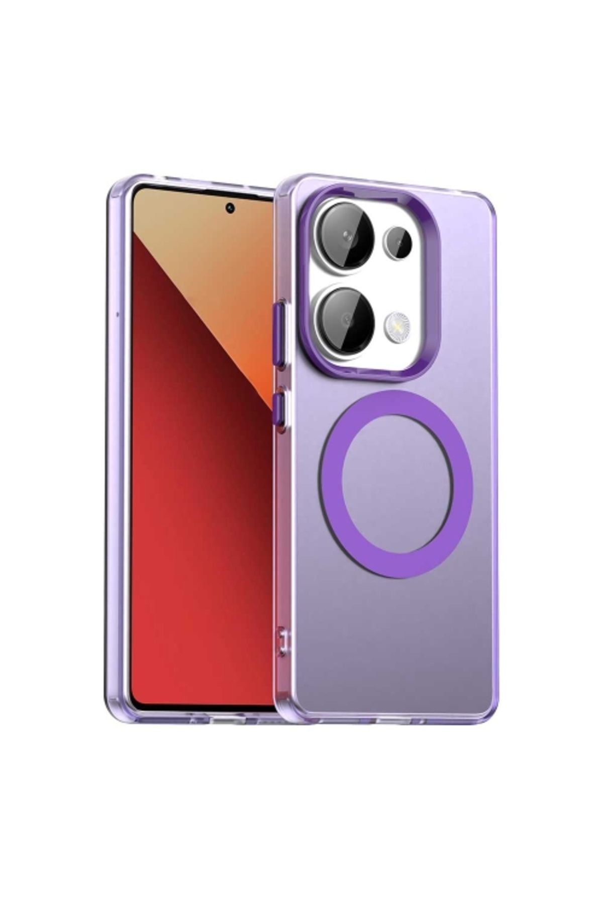 Deppo Trend Xiaomi Redmi Note 13 Pro 4G Uyumlu Kılıf Buzlu Mat Sararmayan Magsafe İçin Renkli Manyetk Sert Kapak