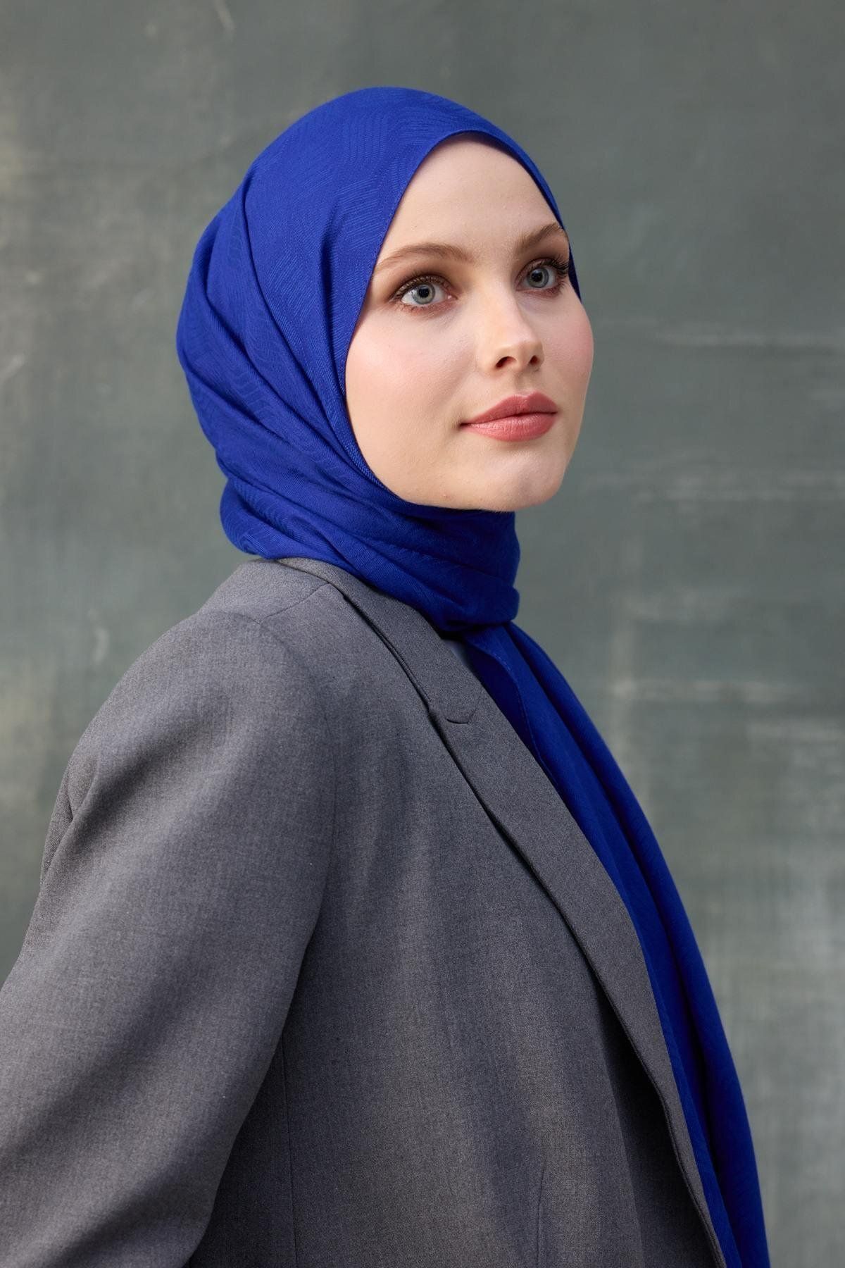 İpekhan-Wavy Pattern Cotton Jacquard Shawl 1