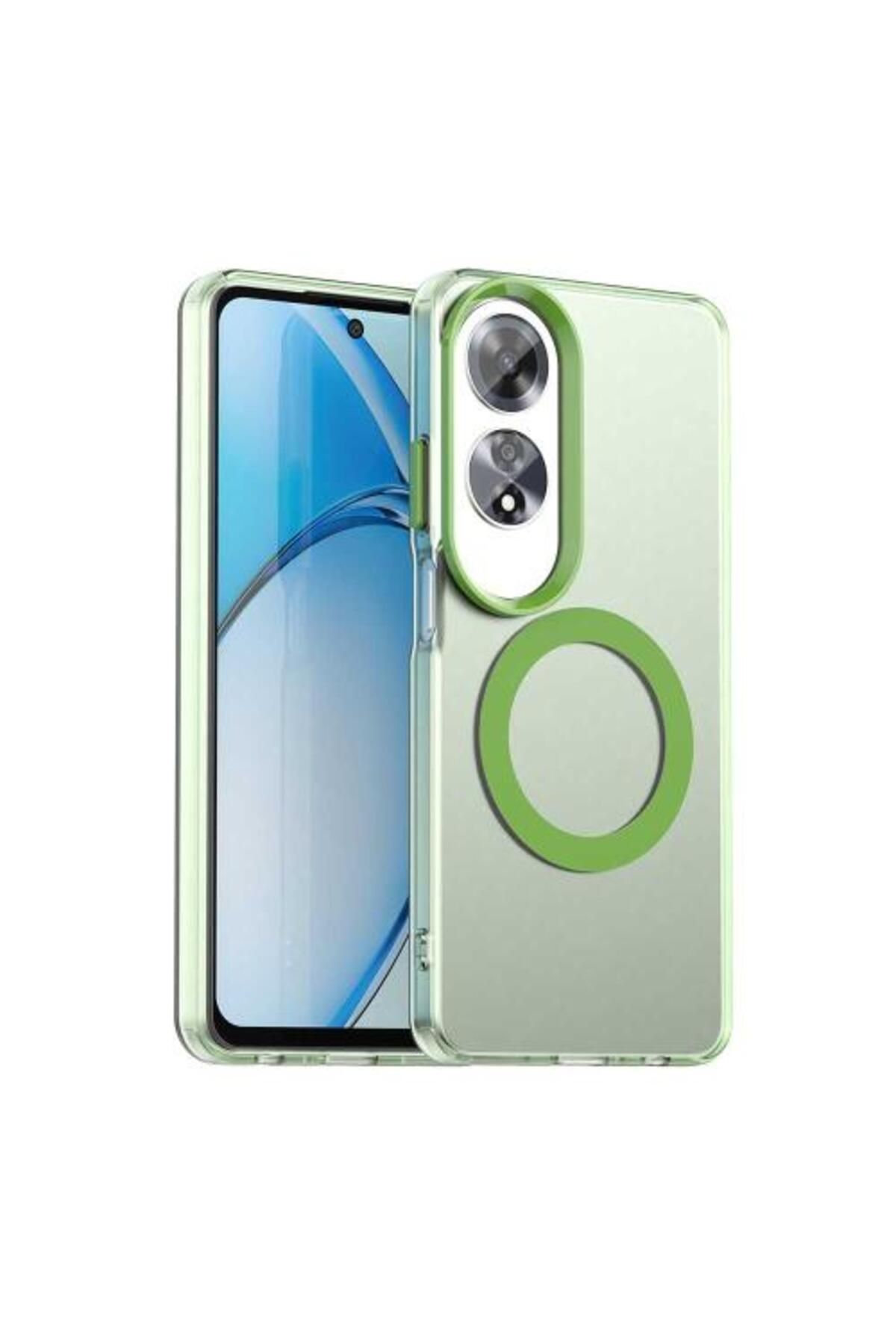 Deppo Trend Oppo A60 Uyumlu Kılıf Buzlu Mat Sararmayan Magsafe İçin Uygun Renkli Manyetik Sert Kapak