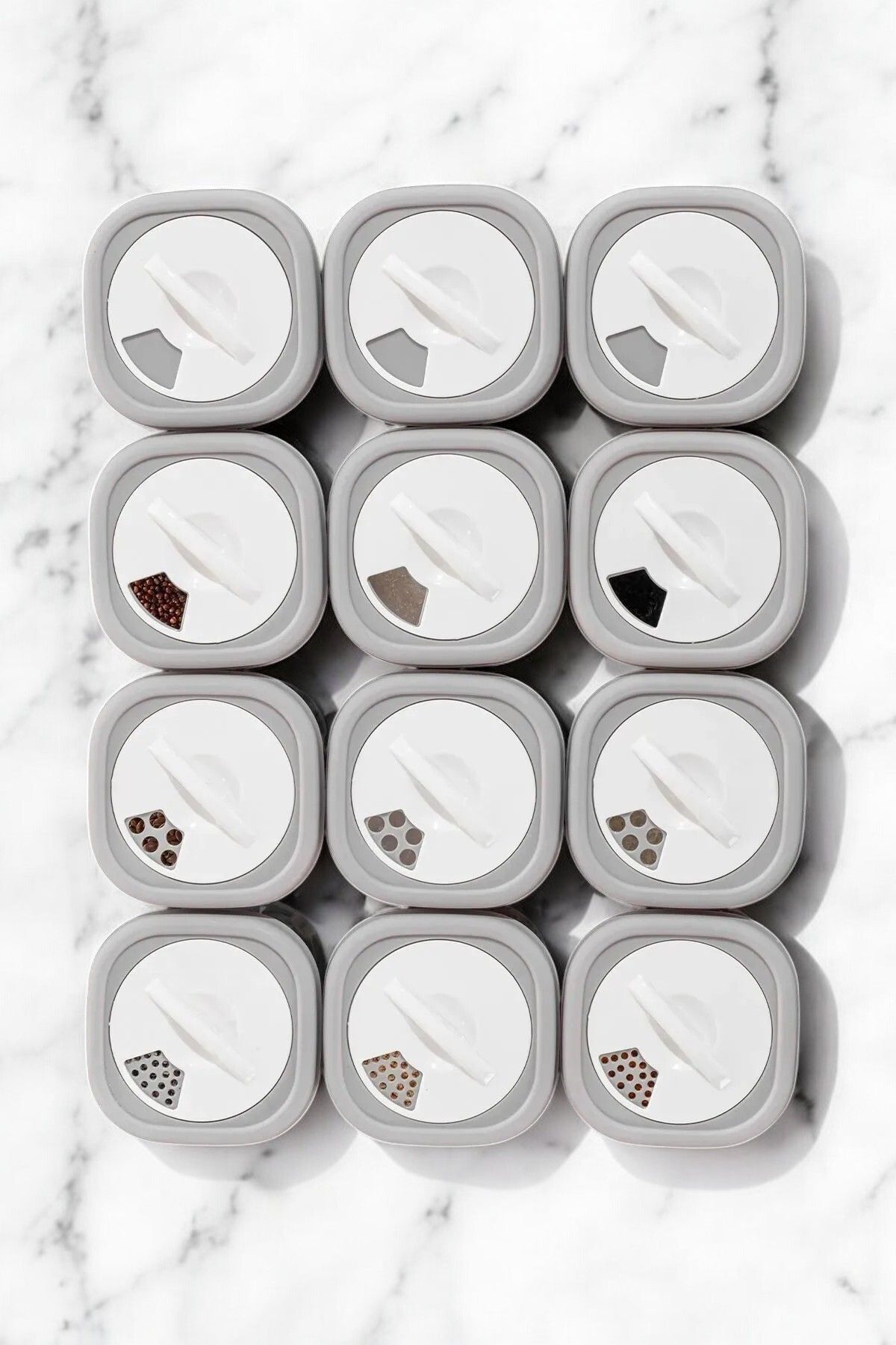 Home-Mia 6S 360 °   Fresh-Keeping Spice Rack Set with Swivel, Airtight Lid-Spice Rack Storage Container Beige 5