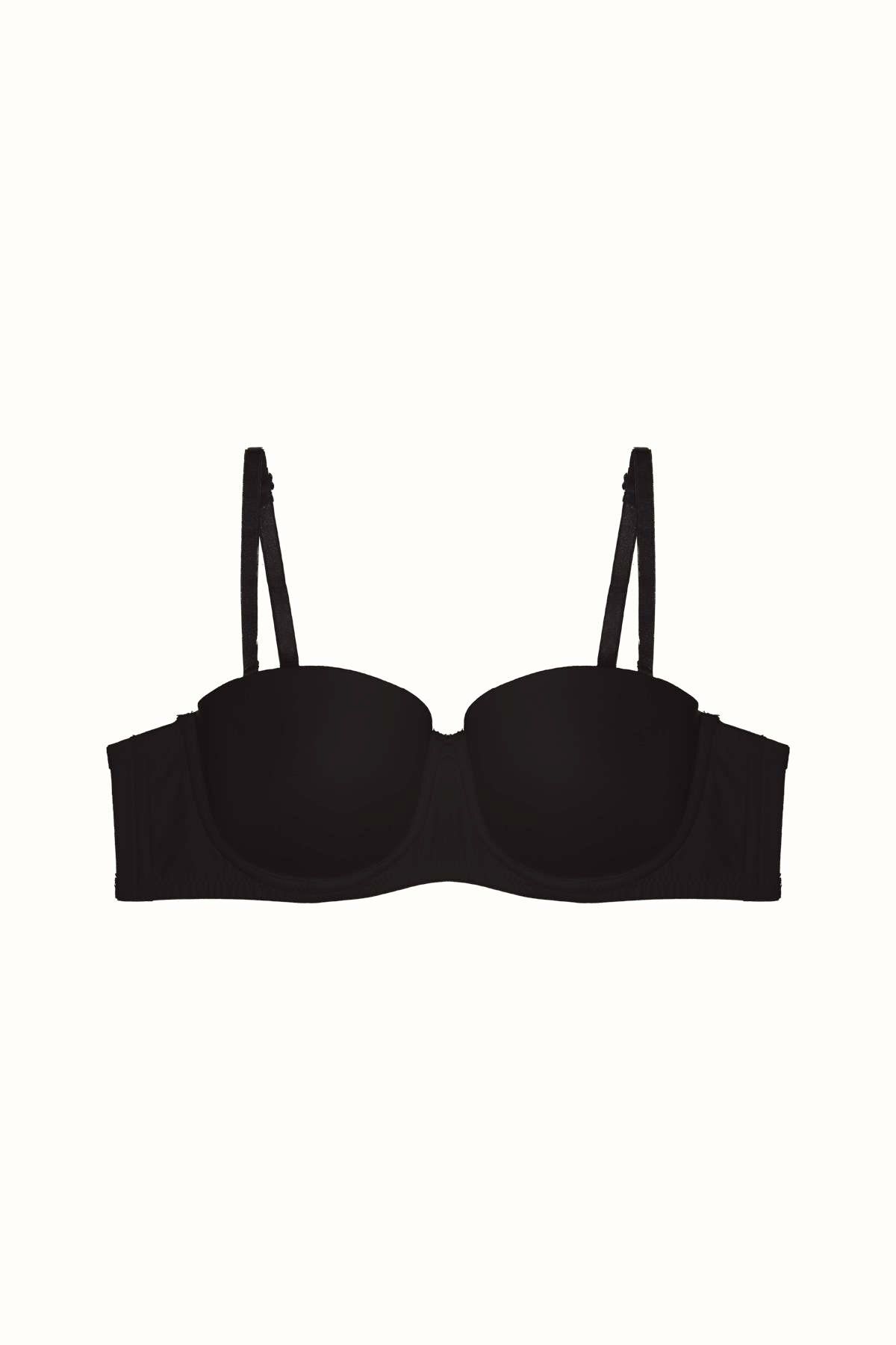 C&City-3-Pack - Padding-Free Strapless Soft Knitted Bra C38020 Black/White/Skin 3