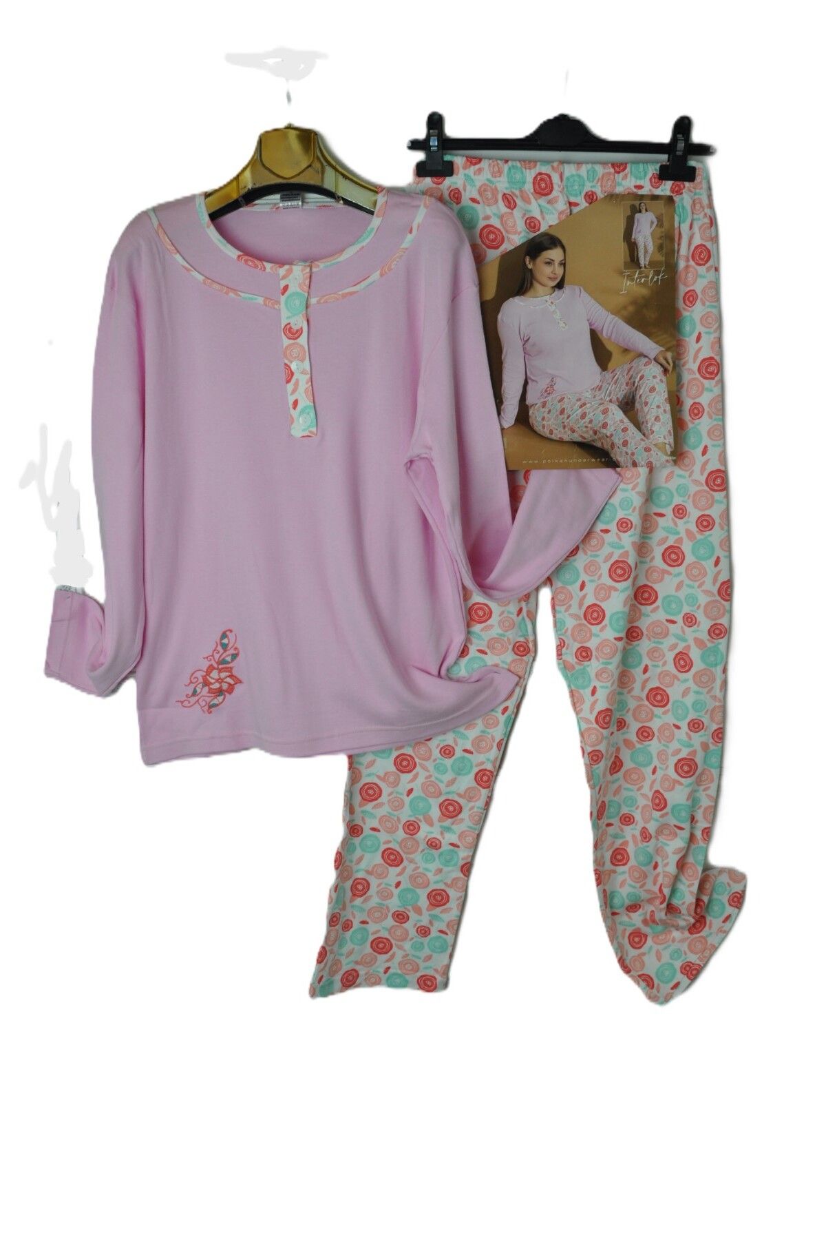 elma abone-New Season Plus Size Combed Cotton Pajama Set 1