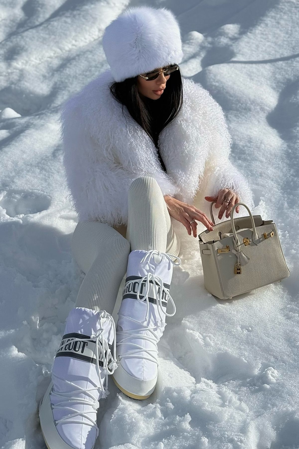 Mağazam Online-White Plush Heart Hat |   Faux Fur Winter Women's Cap New Year, New Year's Gift 6