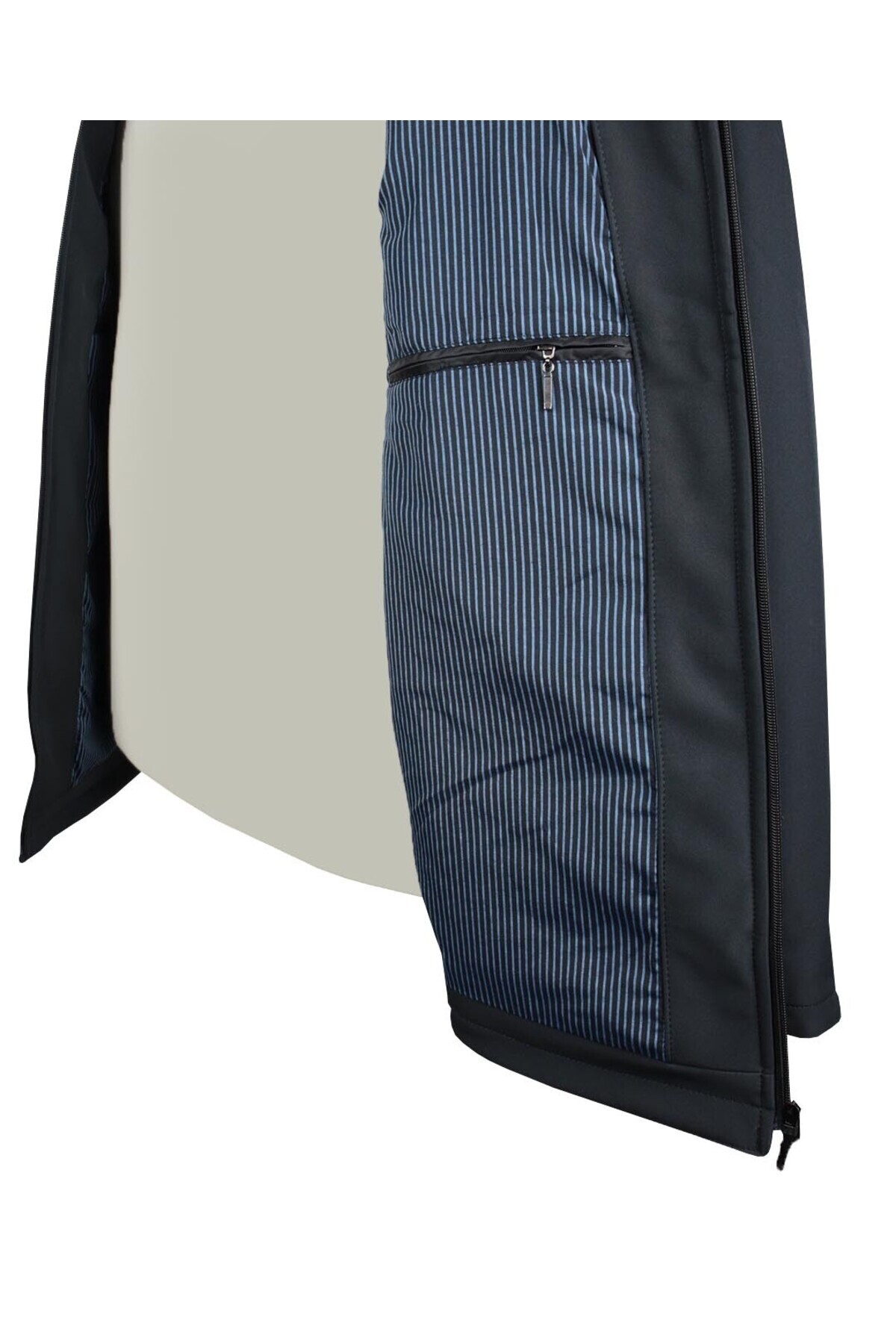 tambattal Büyük Beden Dolgulu Softshell Mont Füme görsel 5