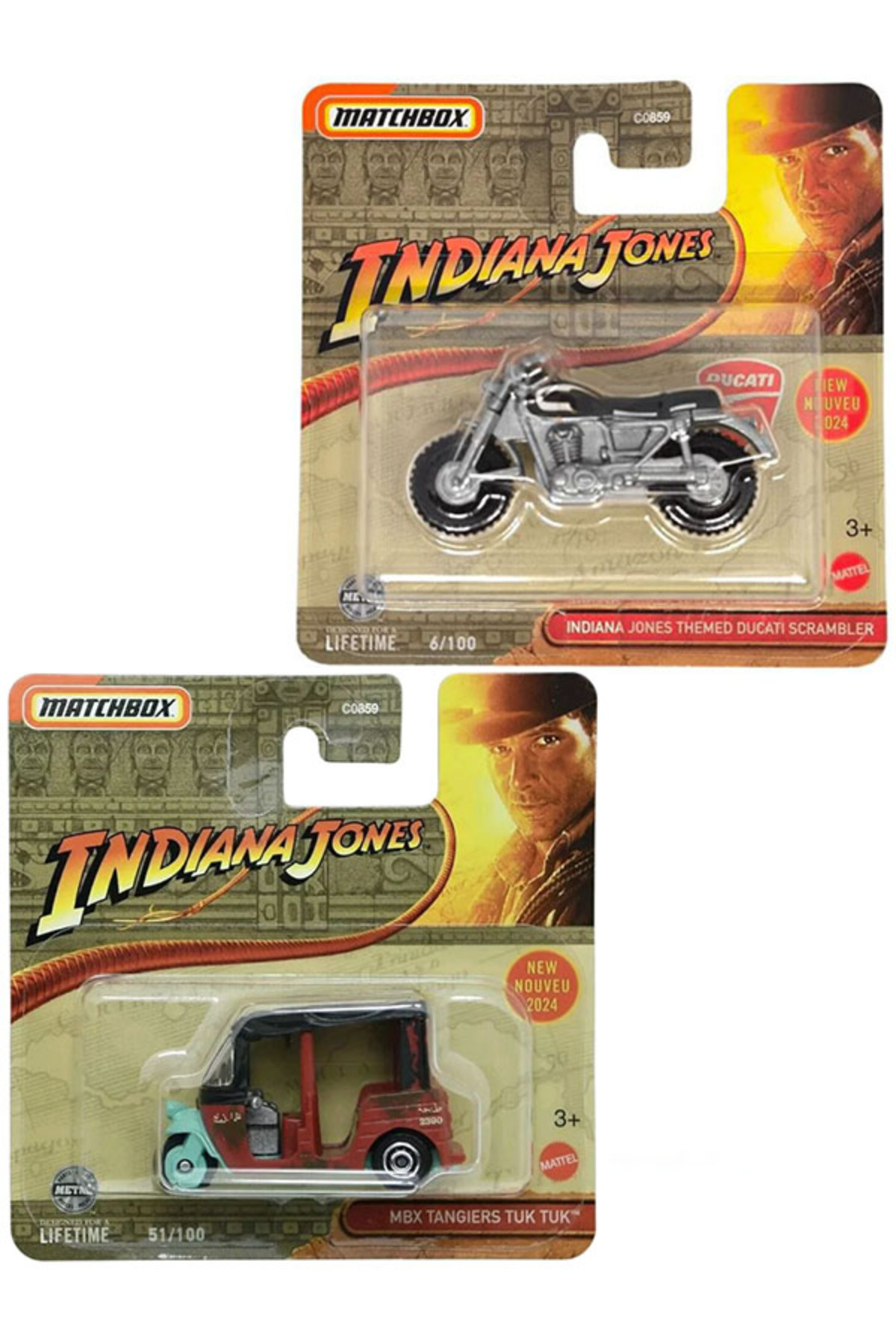 スティンキー　カラデシュ　3箱 HOT WHEELS Matchbox 2 Araç İndiana Jones Set - Ducati Scrambler