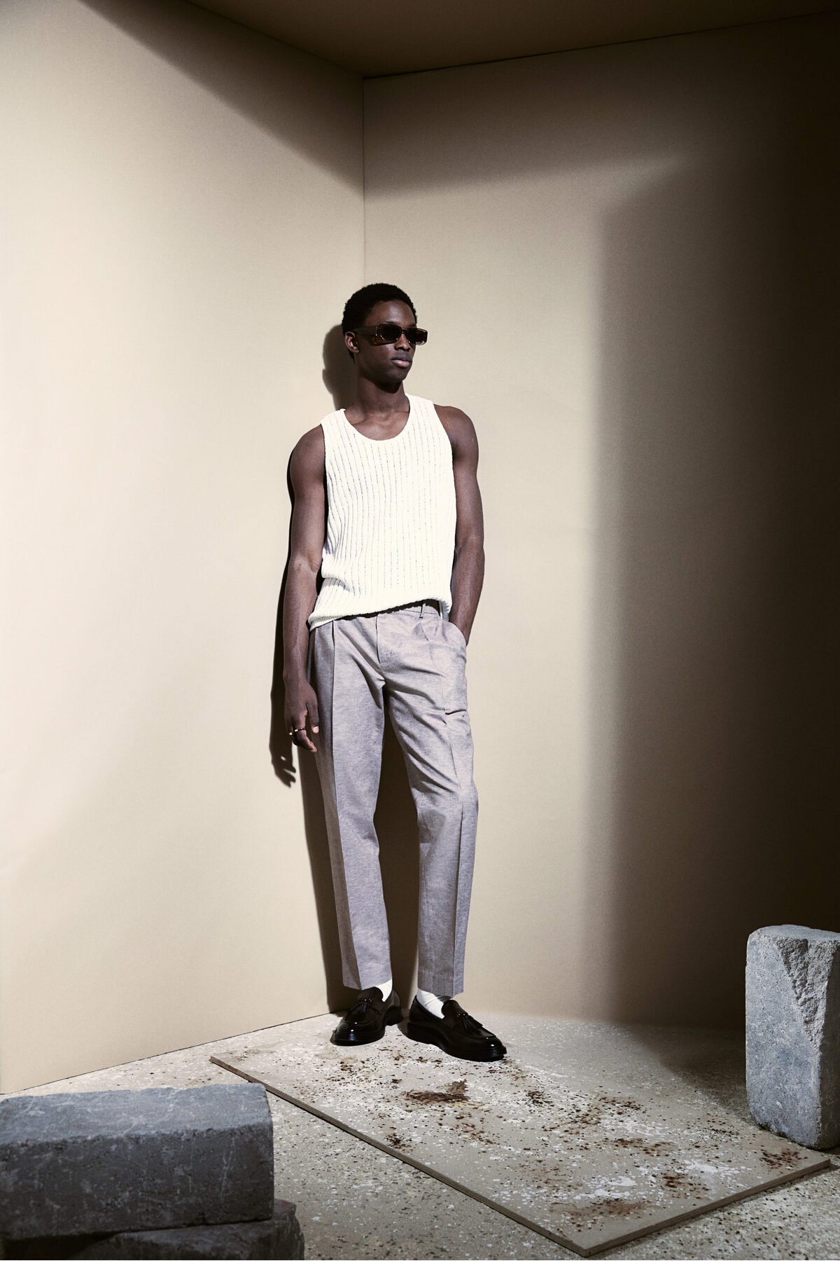 Linen Blend Stylish Trousers Regular Fit