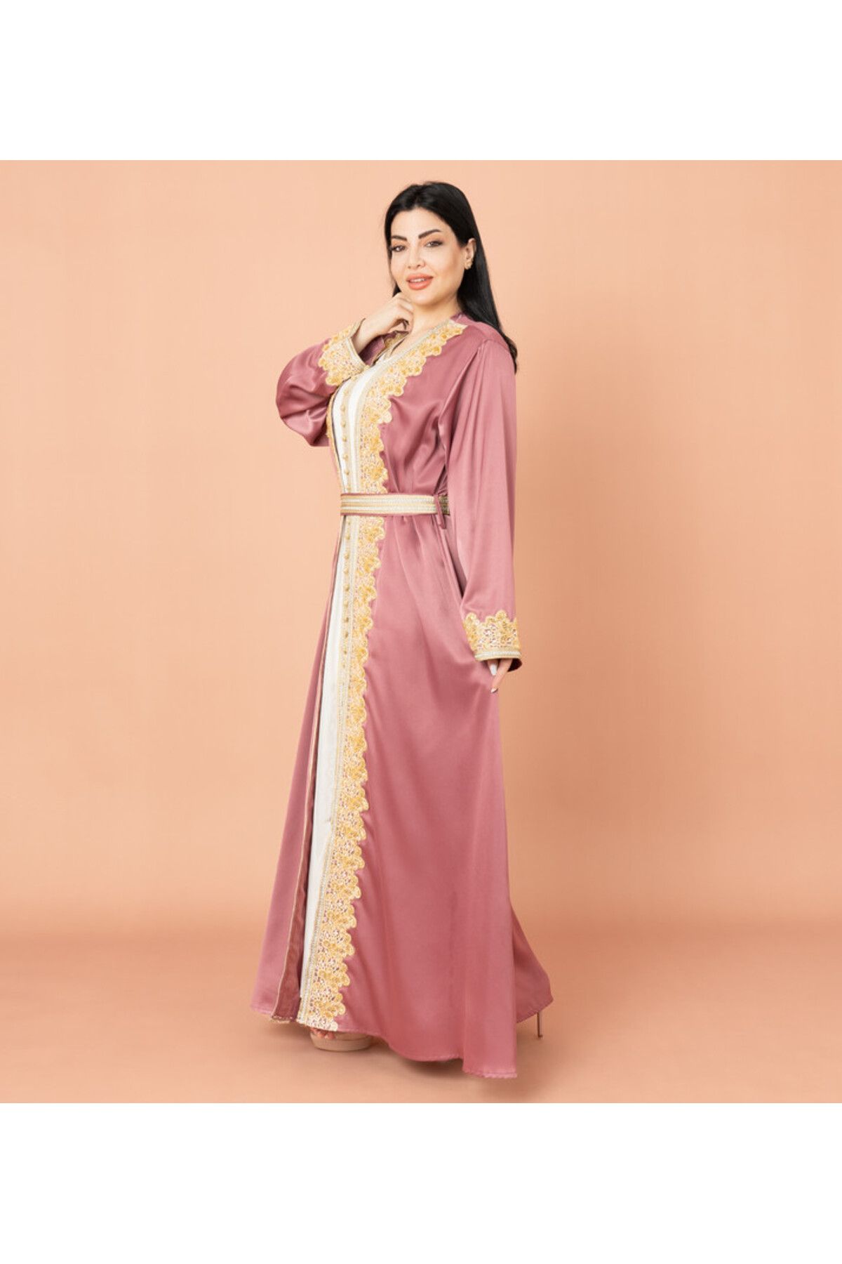 IKKXA-Belted Elegant 2-Piece Kaftan 3