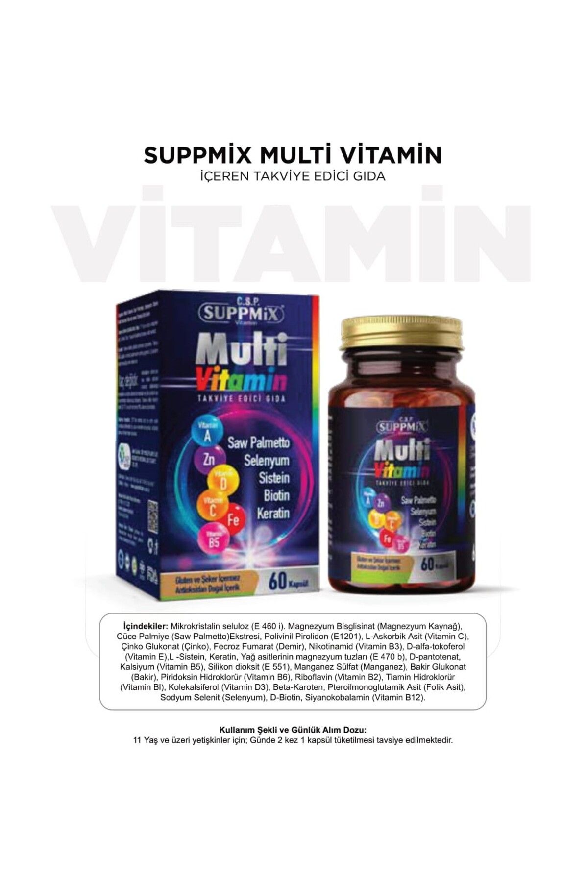 suppmix-Saw Palmetto Zinc Selenium Multivitamin 60 Tablets 2