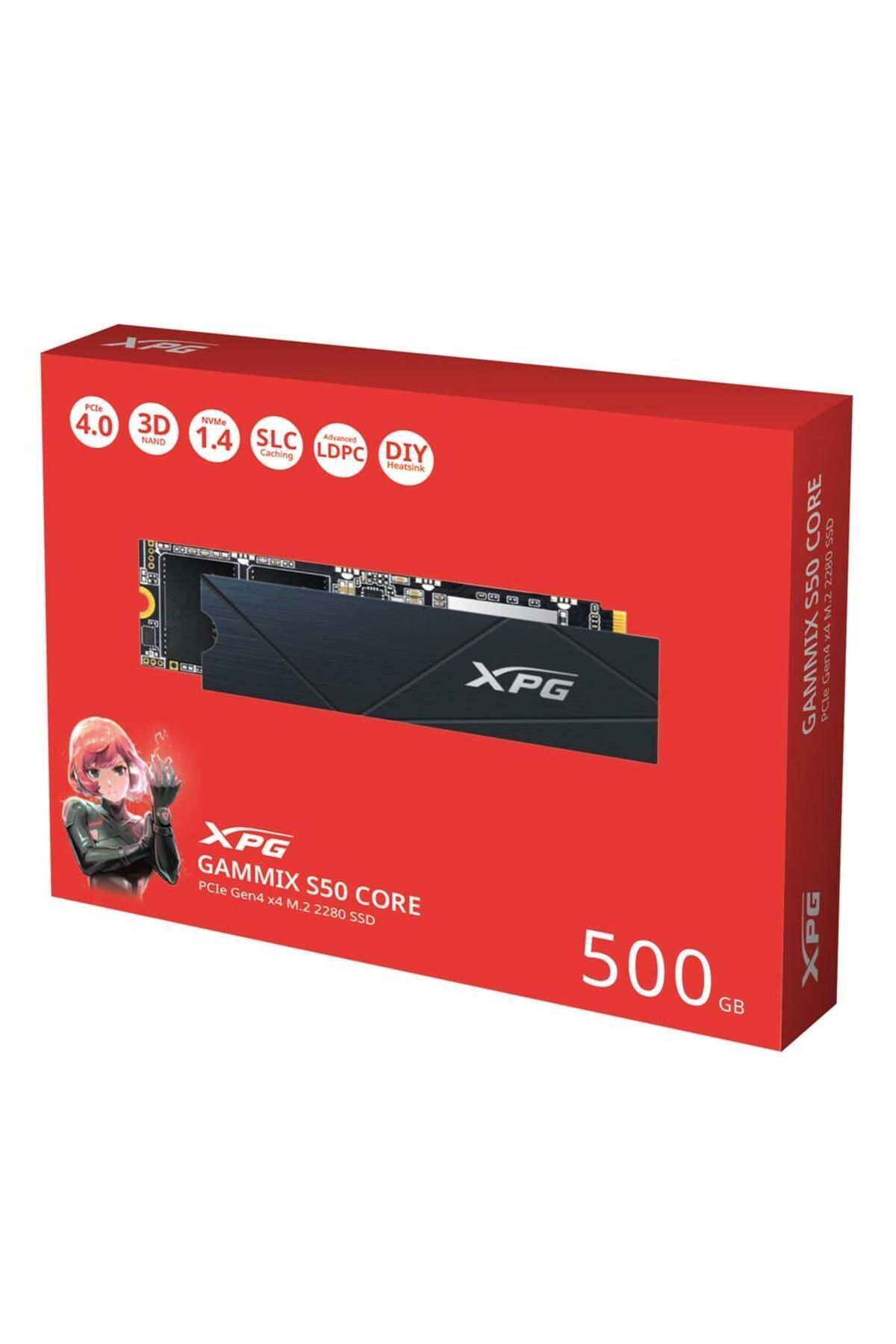 XPG 500Gb Gammix S50 Core 3500Mb-S-2200Mb-S Pcie Gen4 X4 M.2 2280 Ssd Harddisk