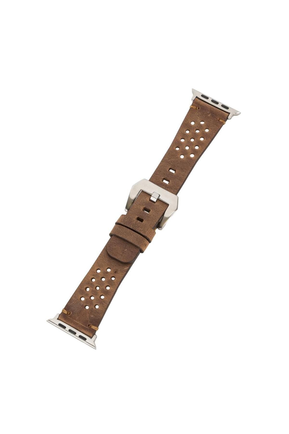 ساعت هوشمند VIGO SPORT BUCKLE APPLE مچی چرمی KORDON 42 44MM G2 قهوه bouletta