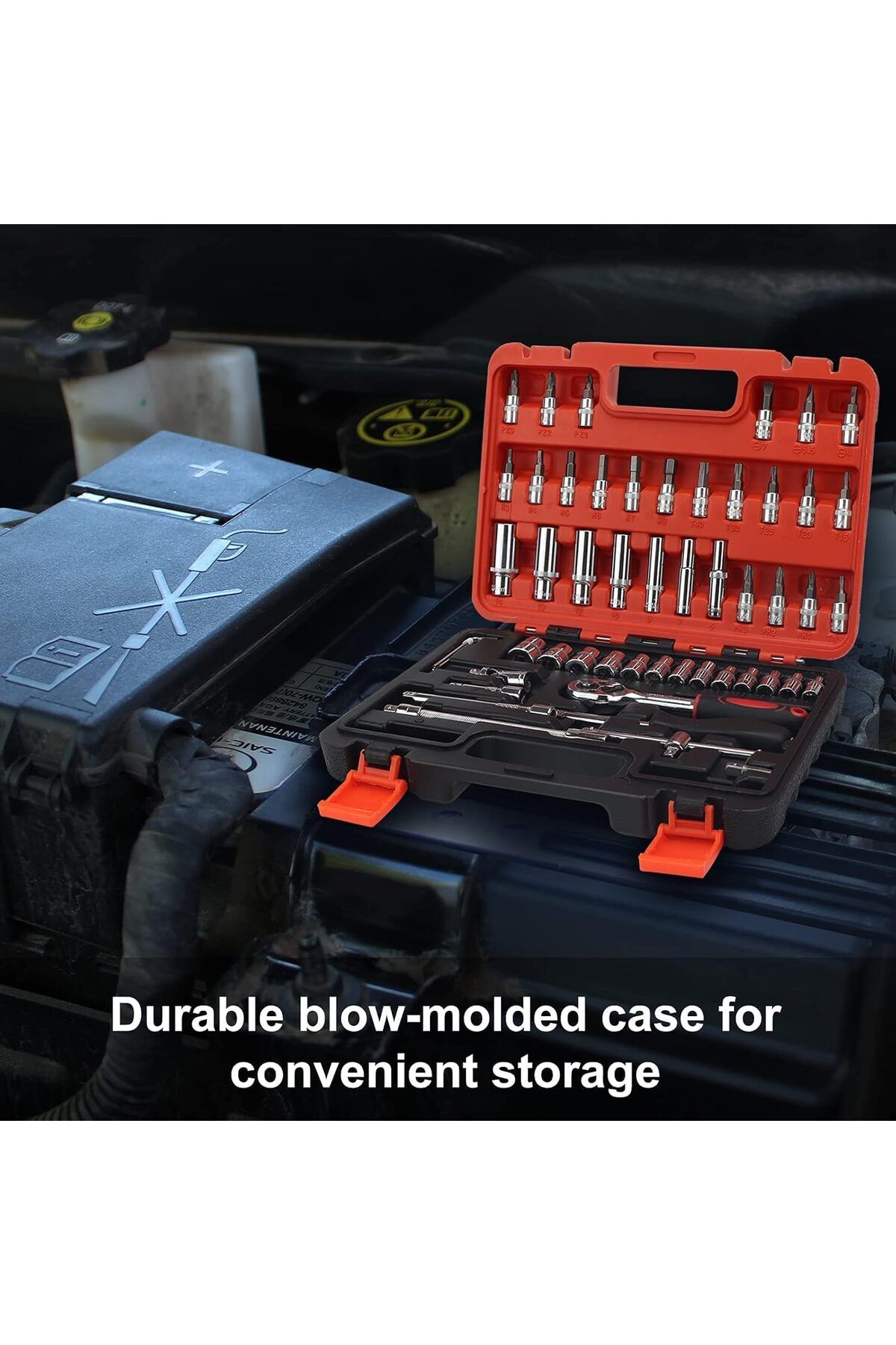 fulina-Socket Wrench Set,Replacement Craftsman Case, 53PCS 1/4” Drive Ratchet SET, 10.8x8x2.4 Inch 6