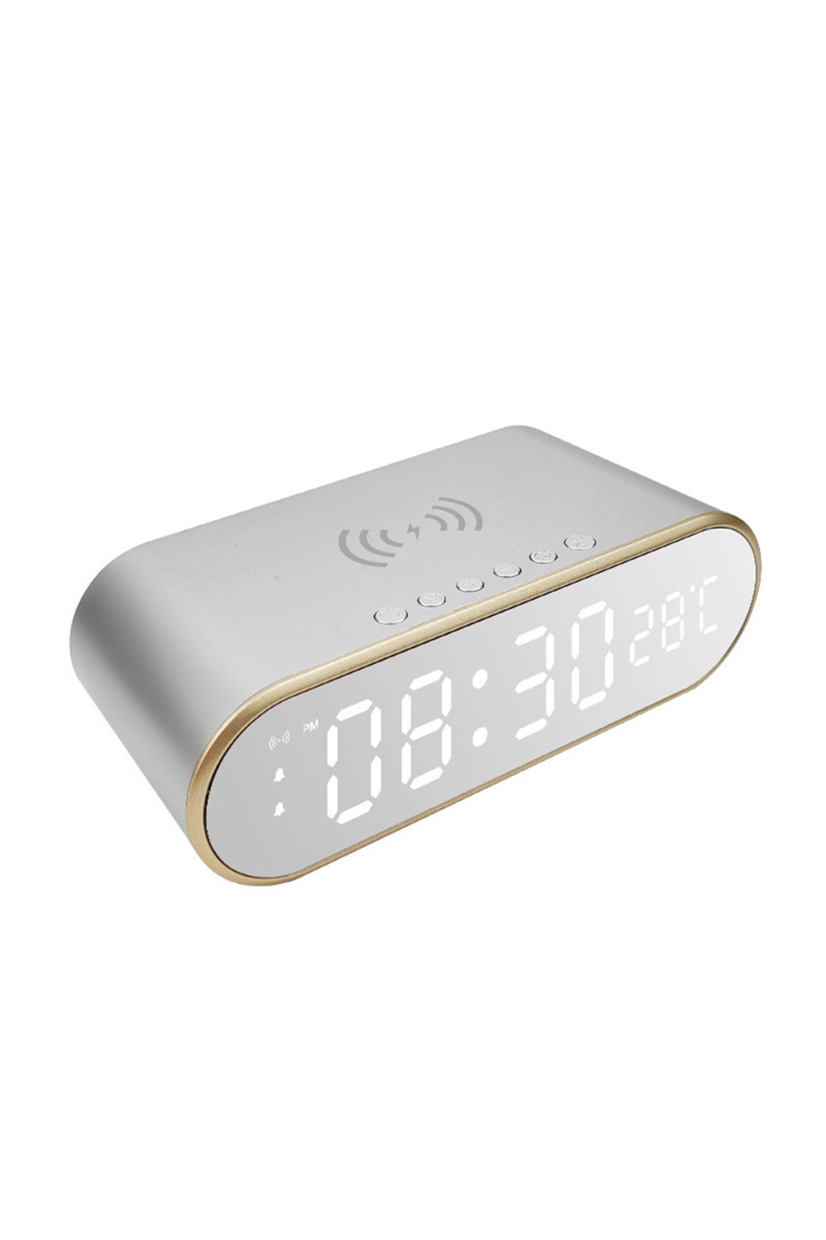 sharpdo-Multifunctional 3 in 1 Smart Desktop Alarm Clock with Wireless Charging Function for Mobile Phone 1