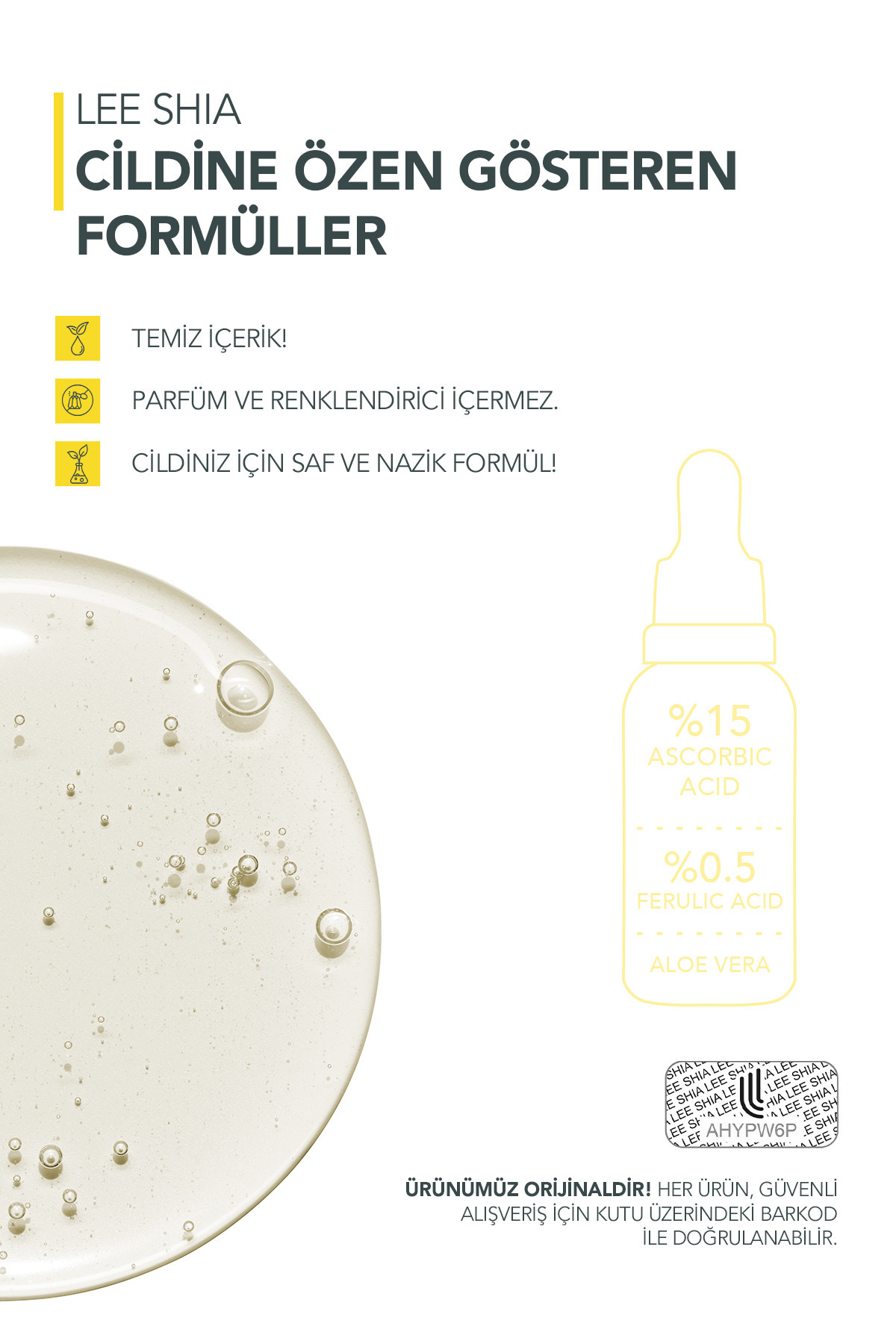 Aydınlatıcı Vitamin C Serum 30 ml (ASCORBIC ACID %15 FERULIC ACID %0.5 ALOE VERA) — 0101 — تصویر 5 از 6