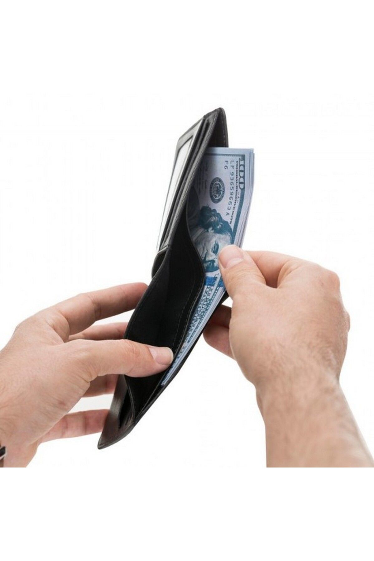 PLM-Pier Leather Men's Black Wallet - Rst1 Model 3