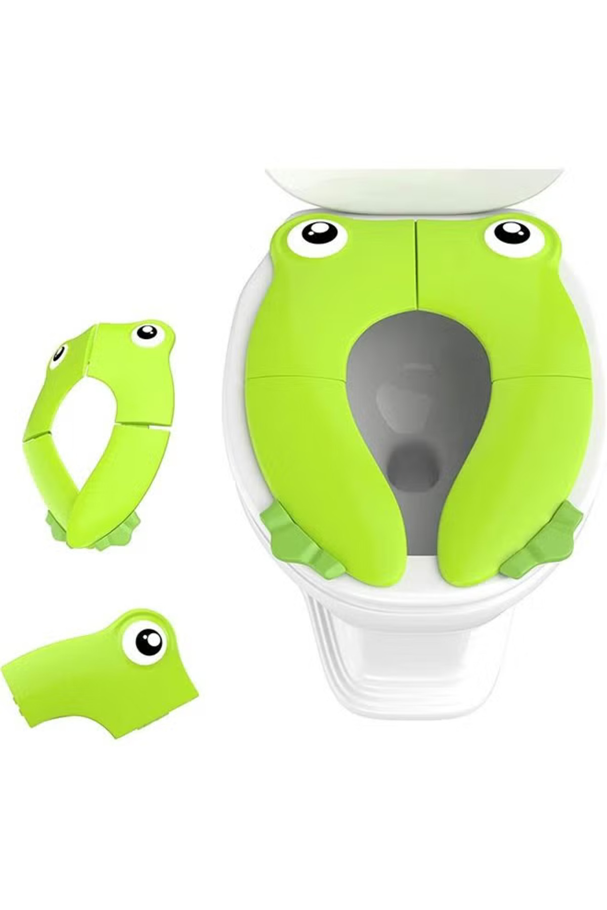 Yelajoy-Kids Toilet Seat Cover,Portable Large Non Slip Silicone Pads Foldable,for Toddlers Kids,Green 6