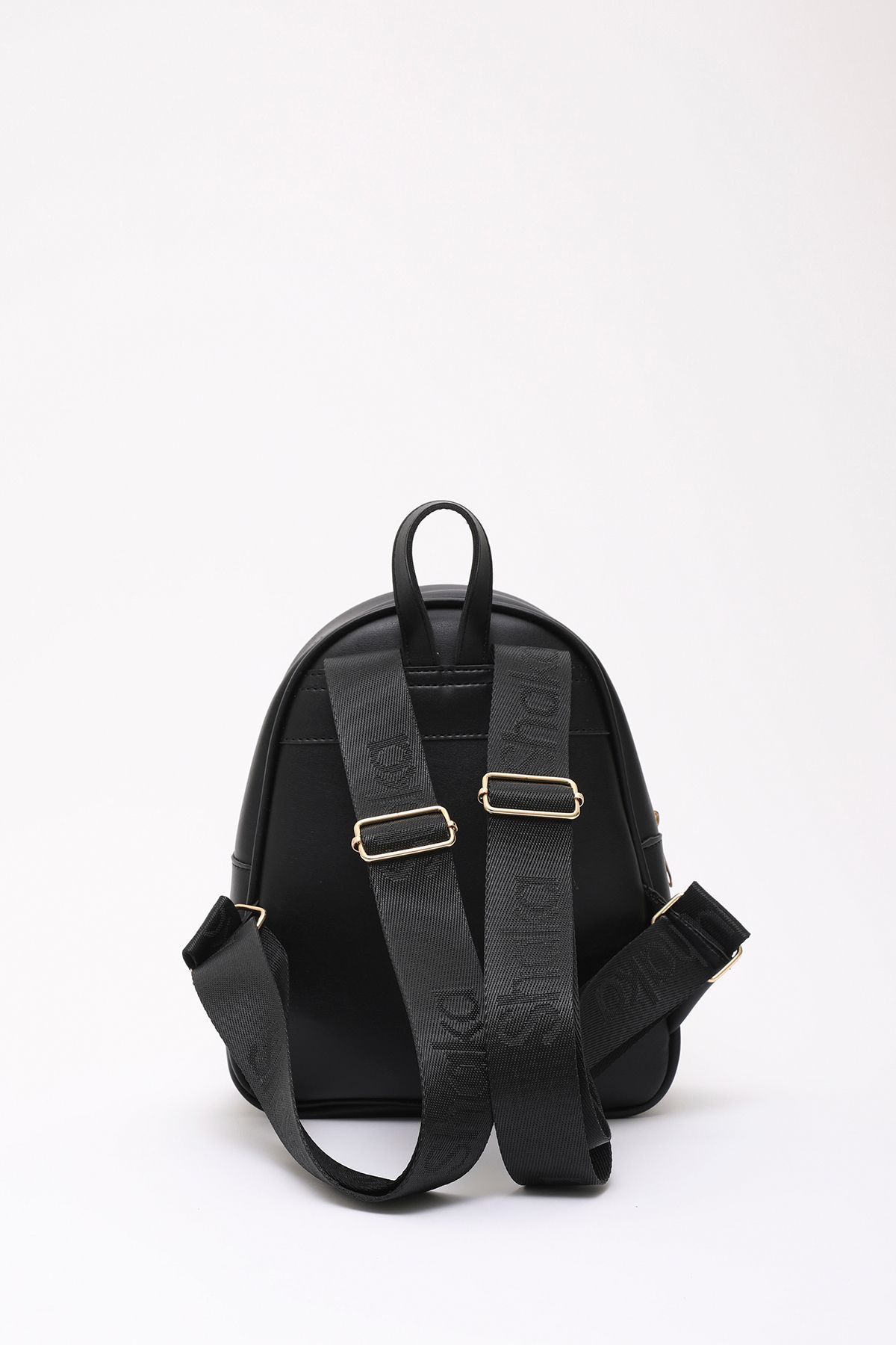 SHAKA-Shk200 Faux Leather Black Backpack - 2 Compartments, Zippered Lettering Column, Strap L:26 W:22 W:9 cm 4