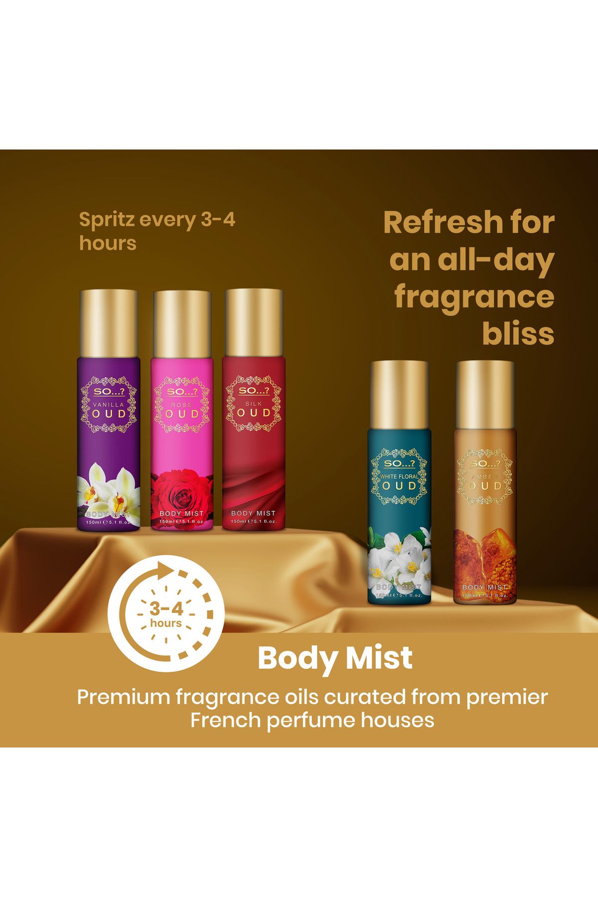 SO-Silk Oud Body Mist Long Lasting Fragrance Spray 150ml 4
